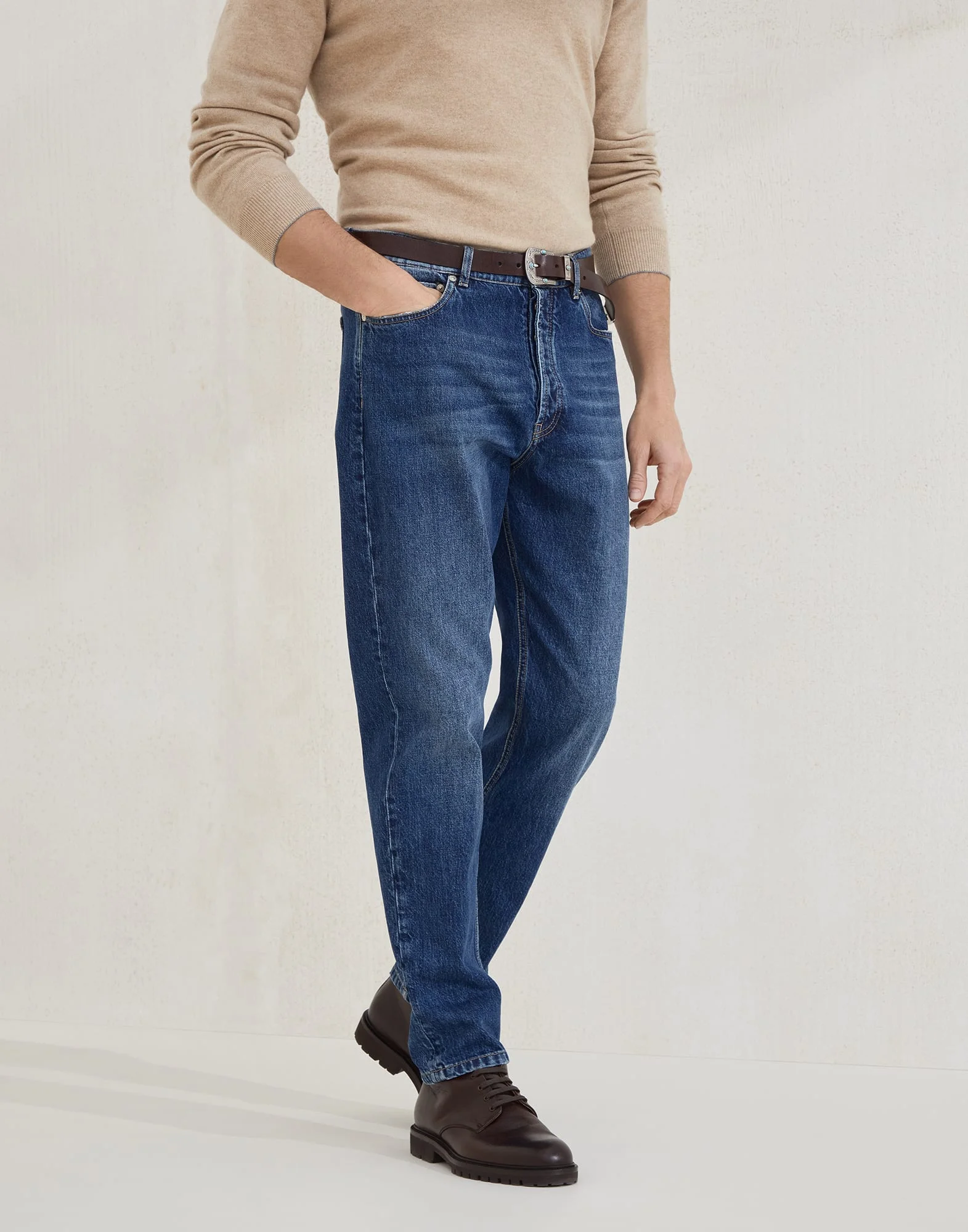 Denim iconic fit five-pocket trousers - 1