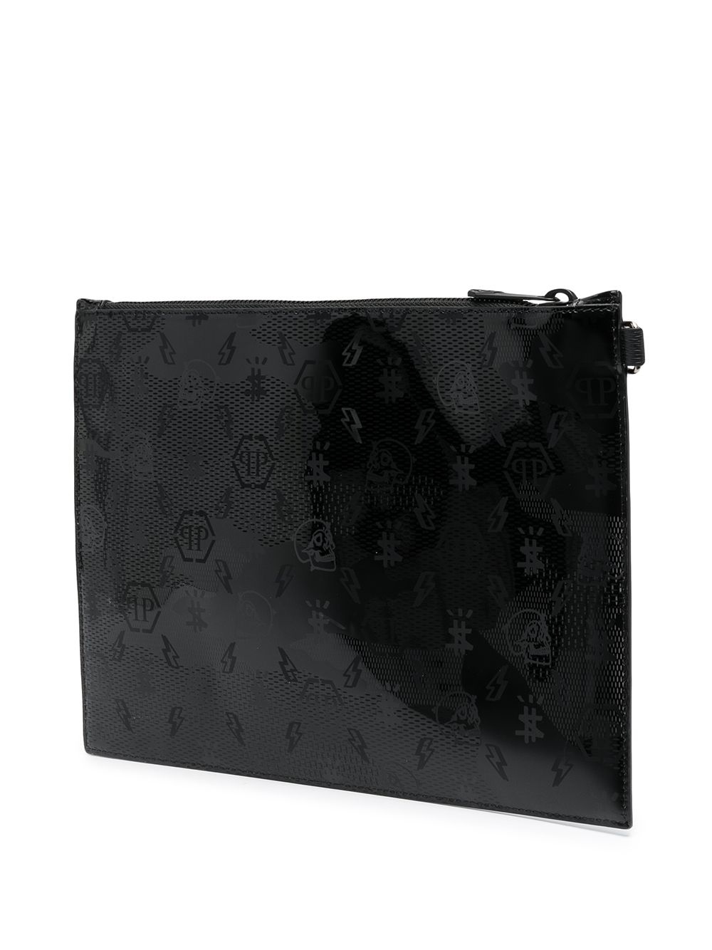 monogram-logo clutch bag - 3