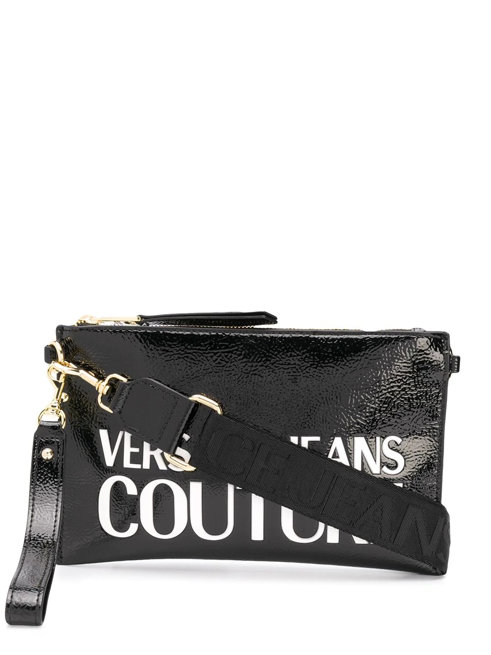 logo embossed clutch bag - 1