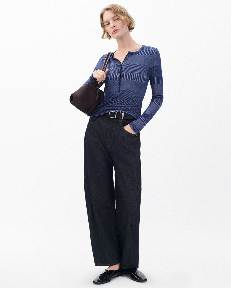 rag & bone The Knit Striped Ribbed Henley outlook