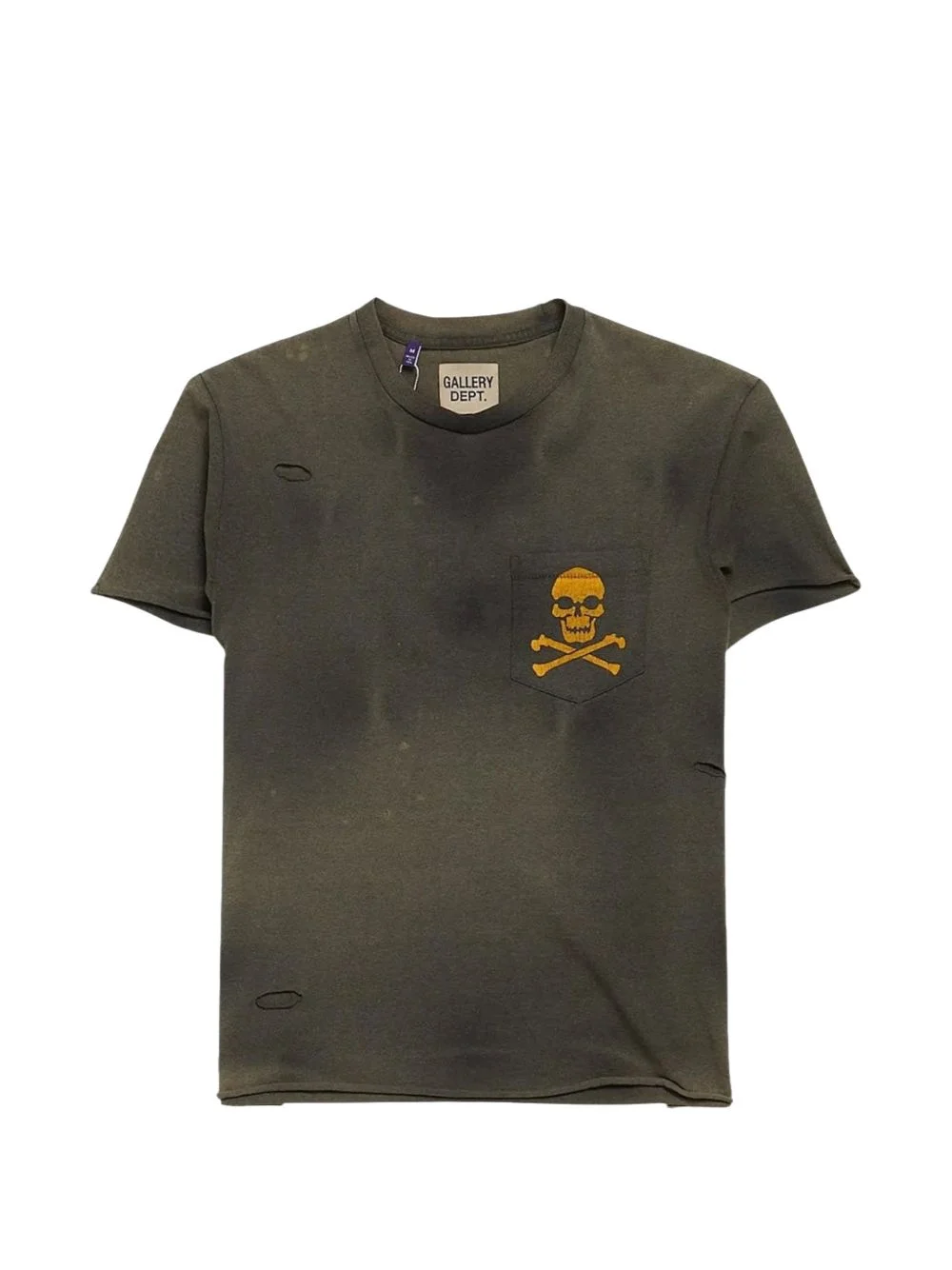 distressed-effect bones-print T-shirt - 1