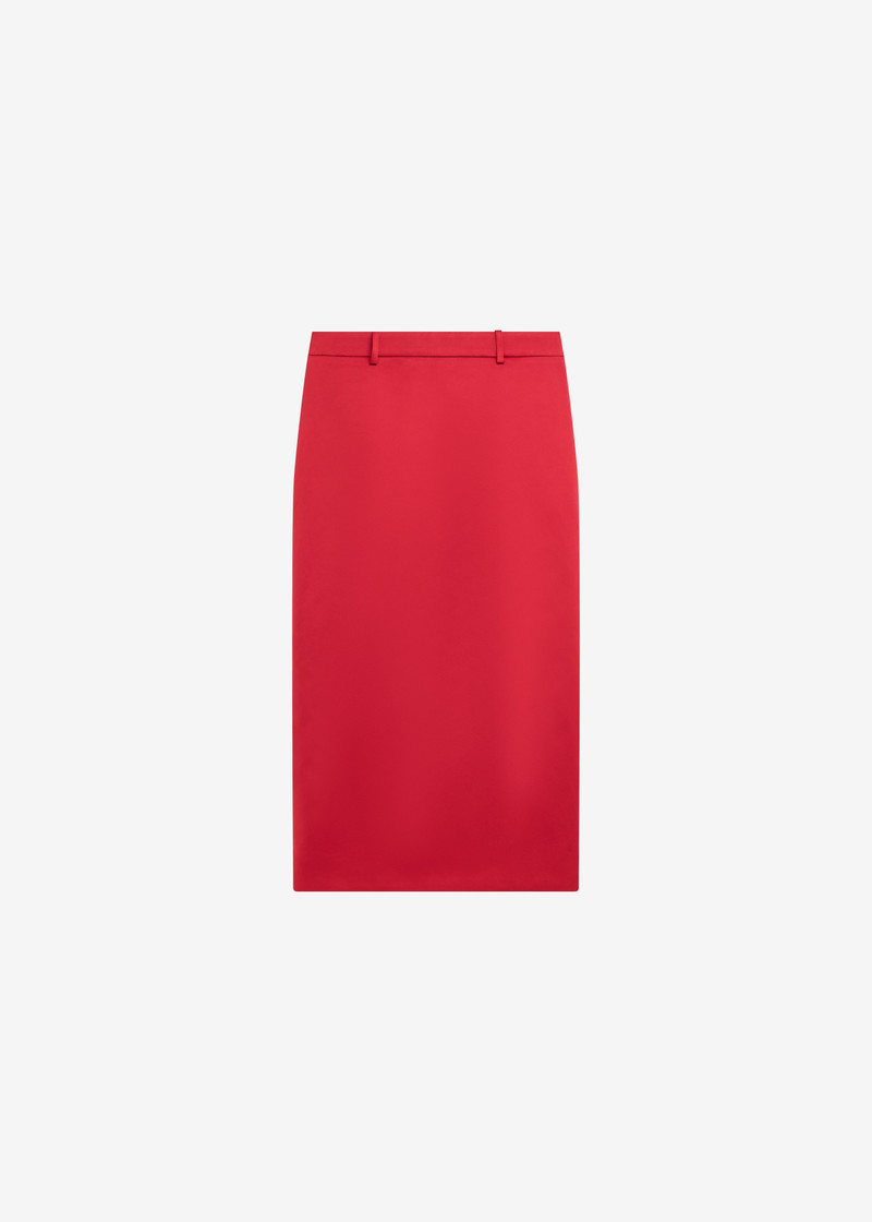 Alrose Satin Midi Skirt - Red 1