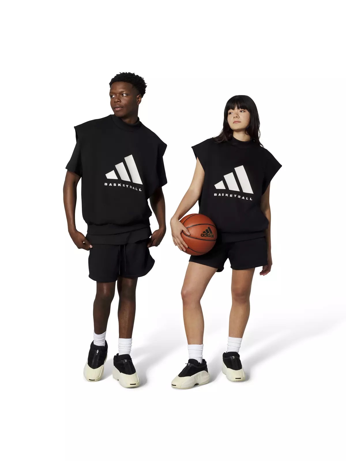 Unisex Basketball Sleeveless Sweatshirt - Black/Talc - 1