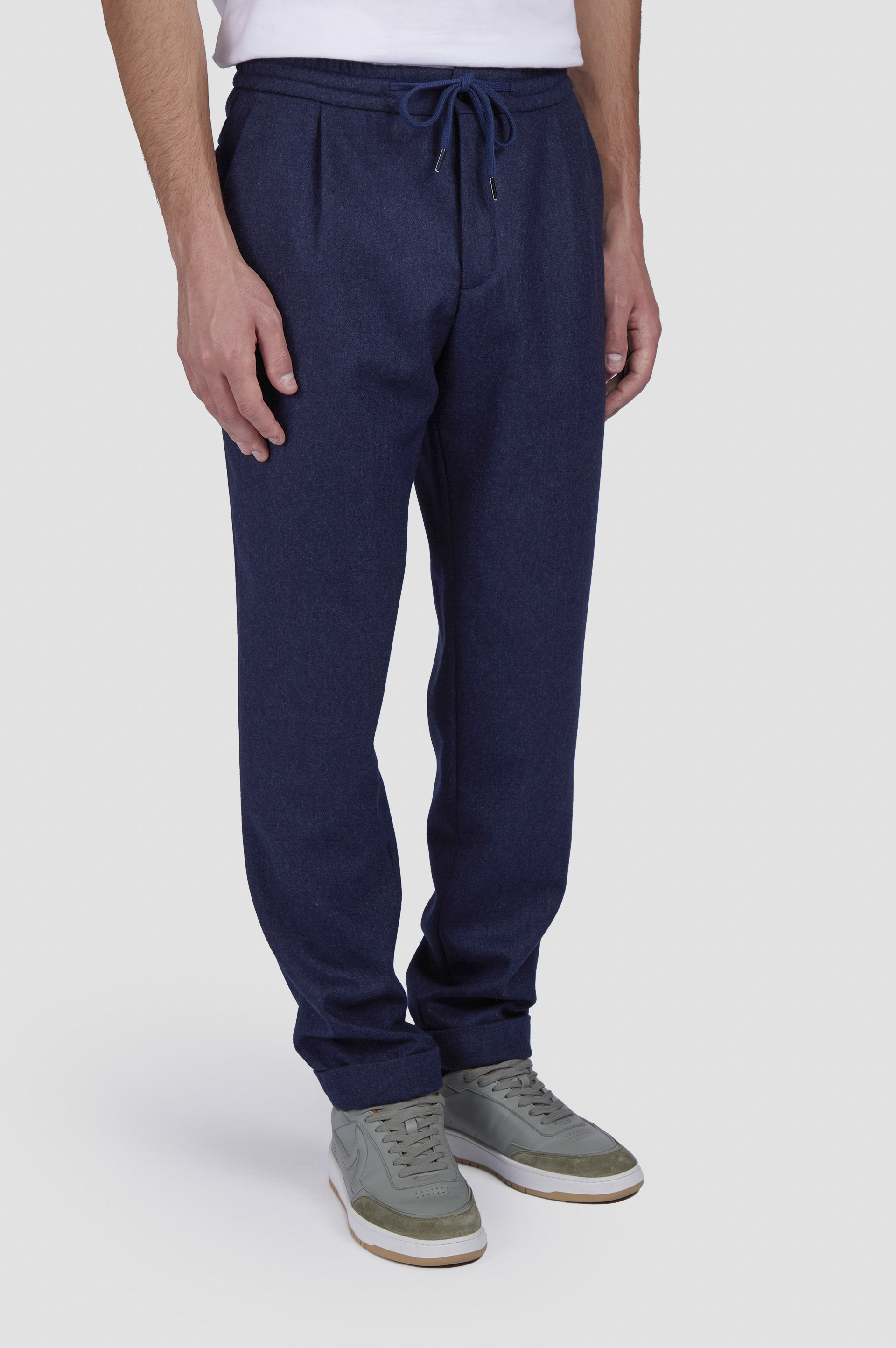 WOOL BLEND TROUSERS WITH PLEATS - 6