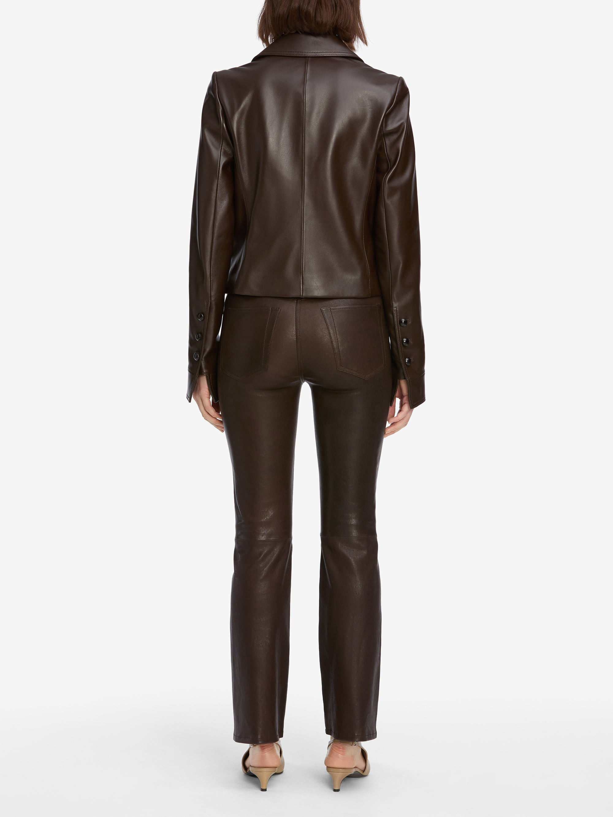 The Leather Reboot Crop in Truffle - 5