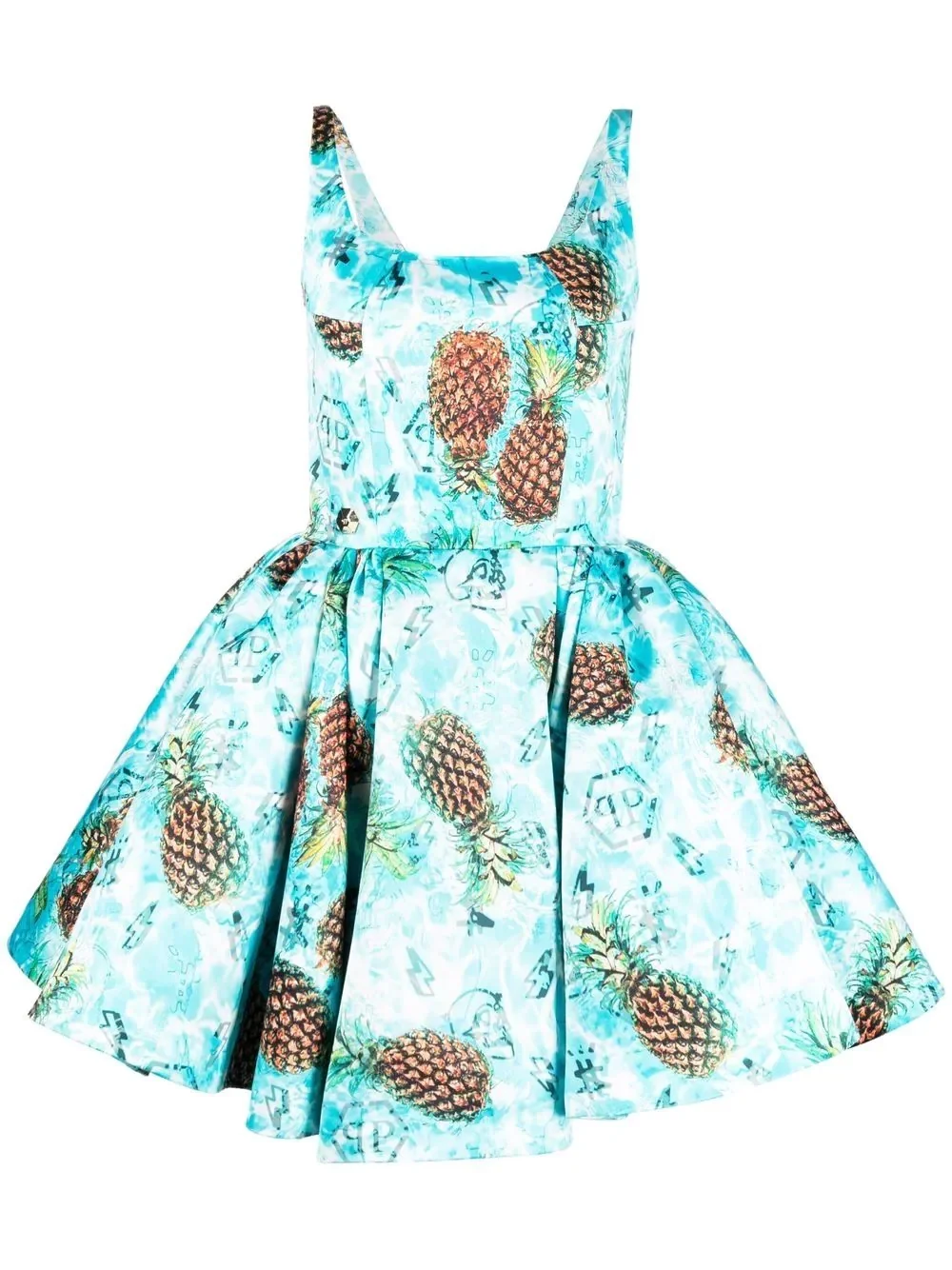 Duchesse pineapple skies-print mini dress - 1