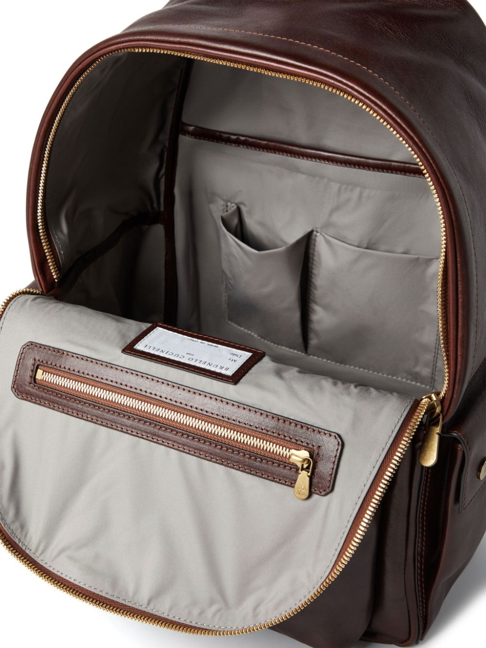 logo-print leather backpack - 5