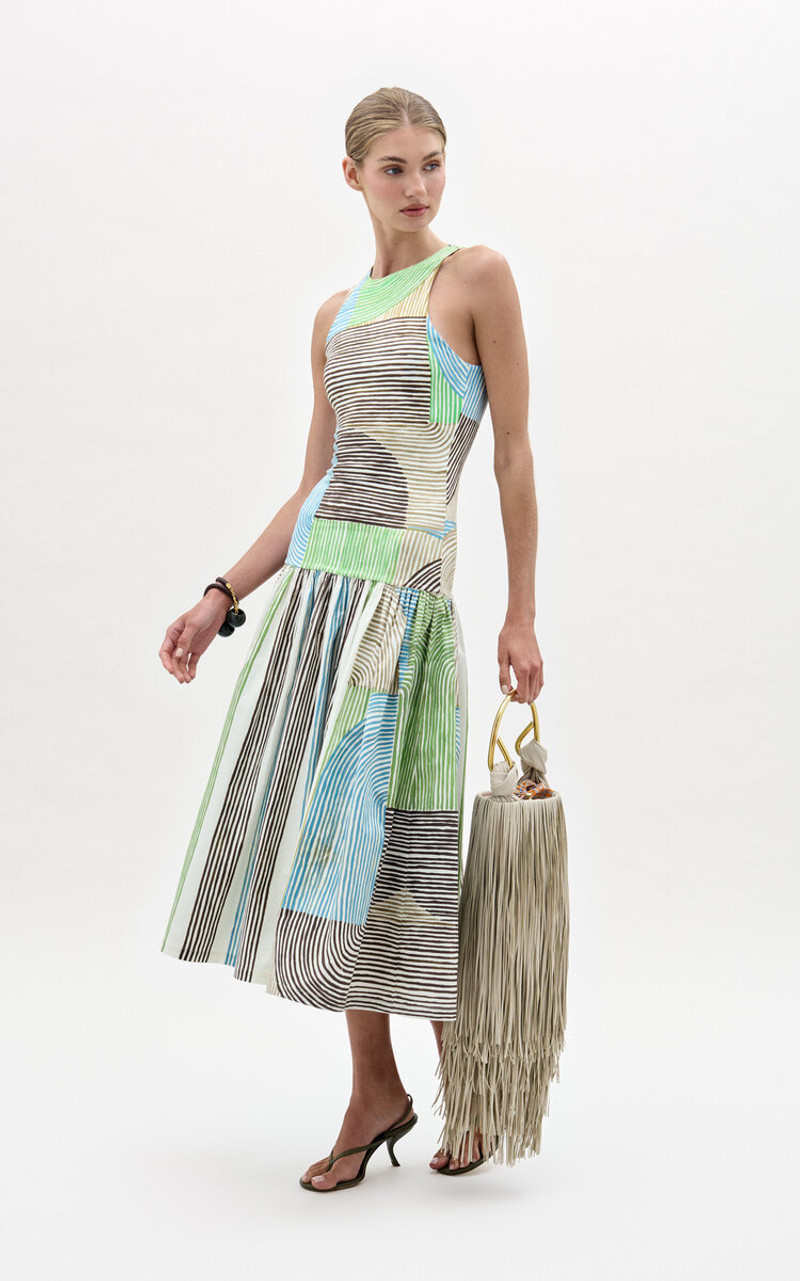 SILVIA TCHERASSI Jamelia Cotton Blend Midi Dress multi outlook