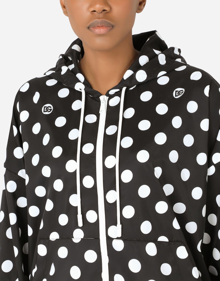 Nylon windbreaker with polka-dot DG print - 5