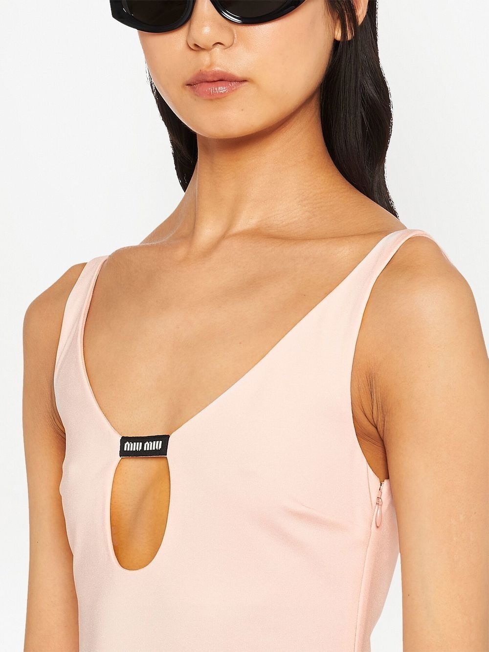 stretch-jersey keyhole-neck dress - 5