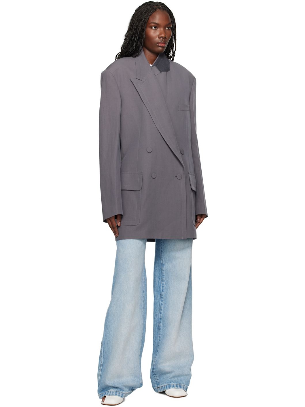Taupe Wool Blazer - 4