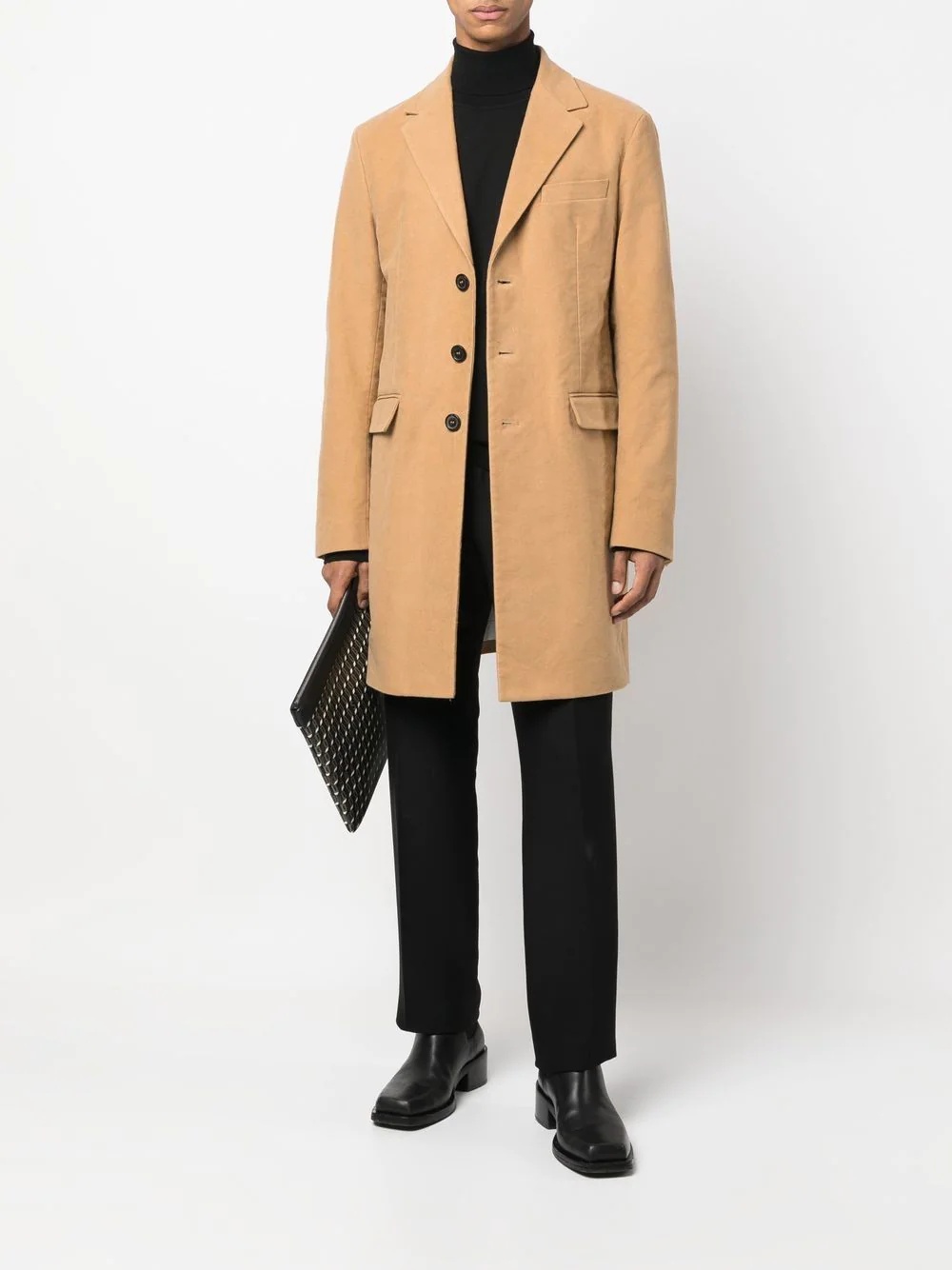 single-breasted cotton coat - 2