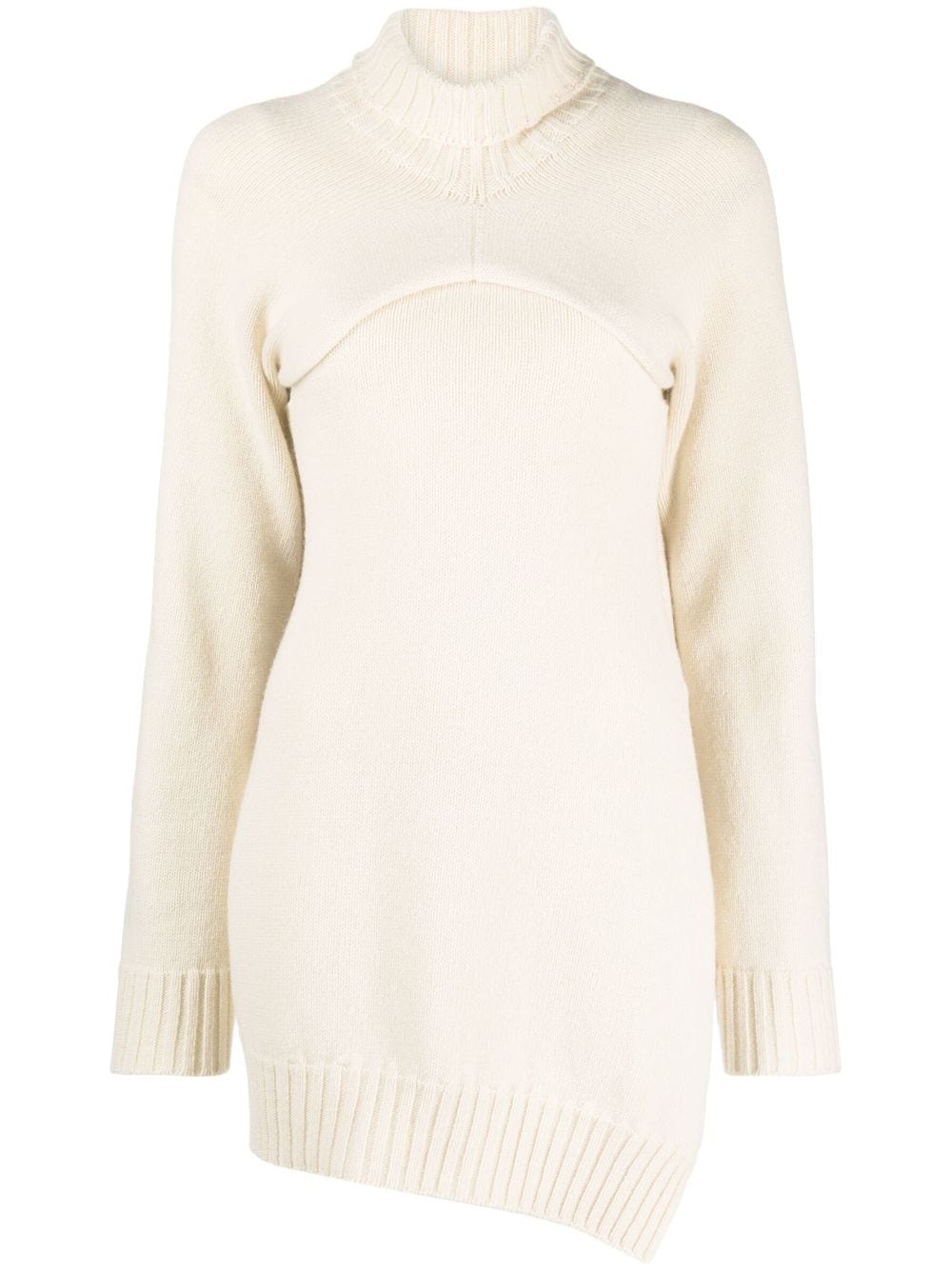 detachable-panel ribbed-knit jumper - 1