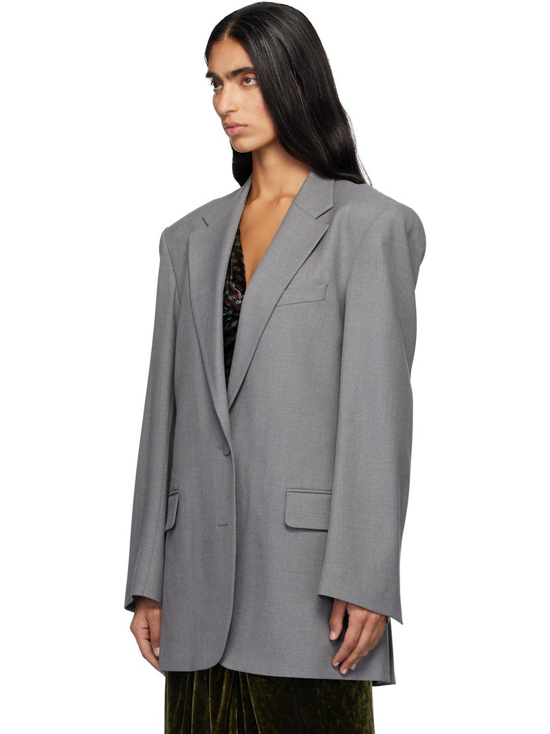 Dries Van Noten Gray Wool Blazer outlook