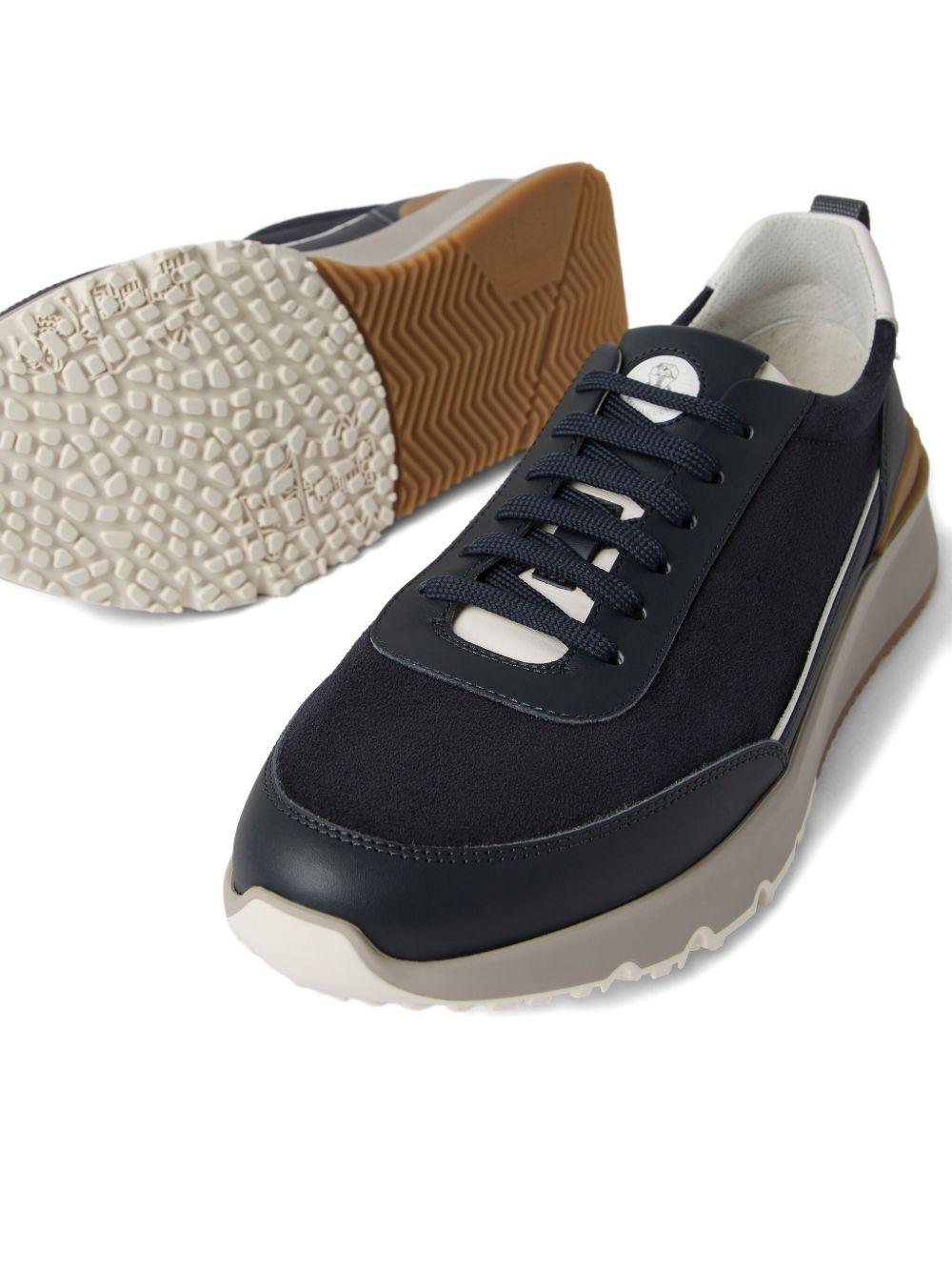 lace-up suede sneakers - 5