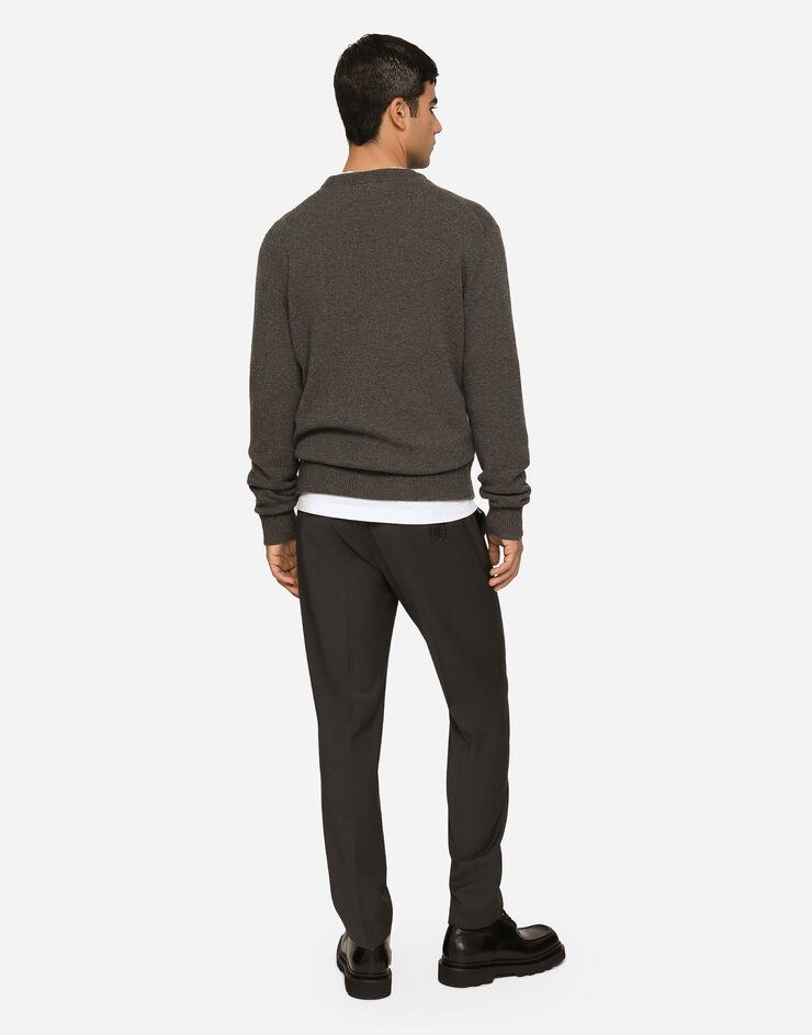 Cashmere and wool cardigan with branded tag - 3