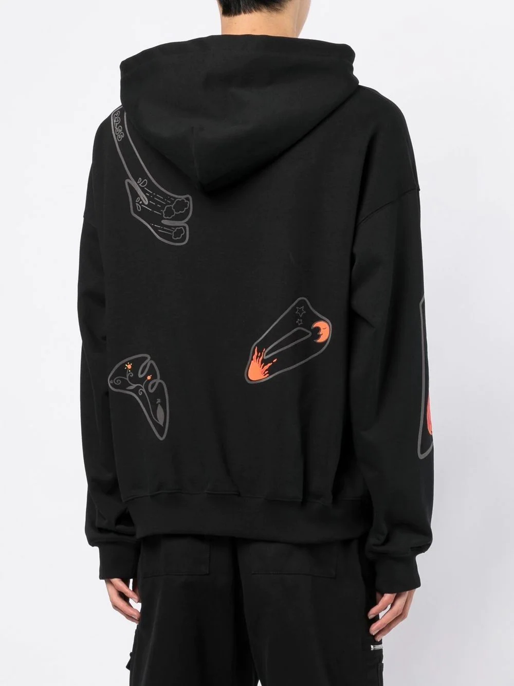 graphic-print cotton hoodie - 4