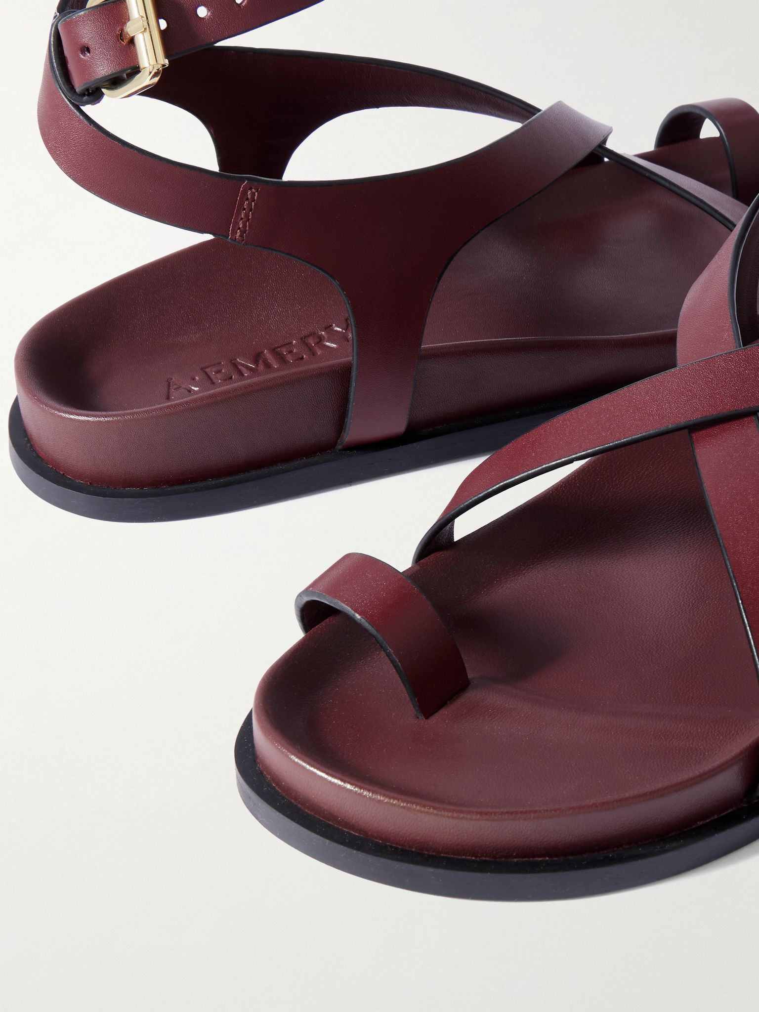 Jalen Slim leather sandals Merlot - 4