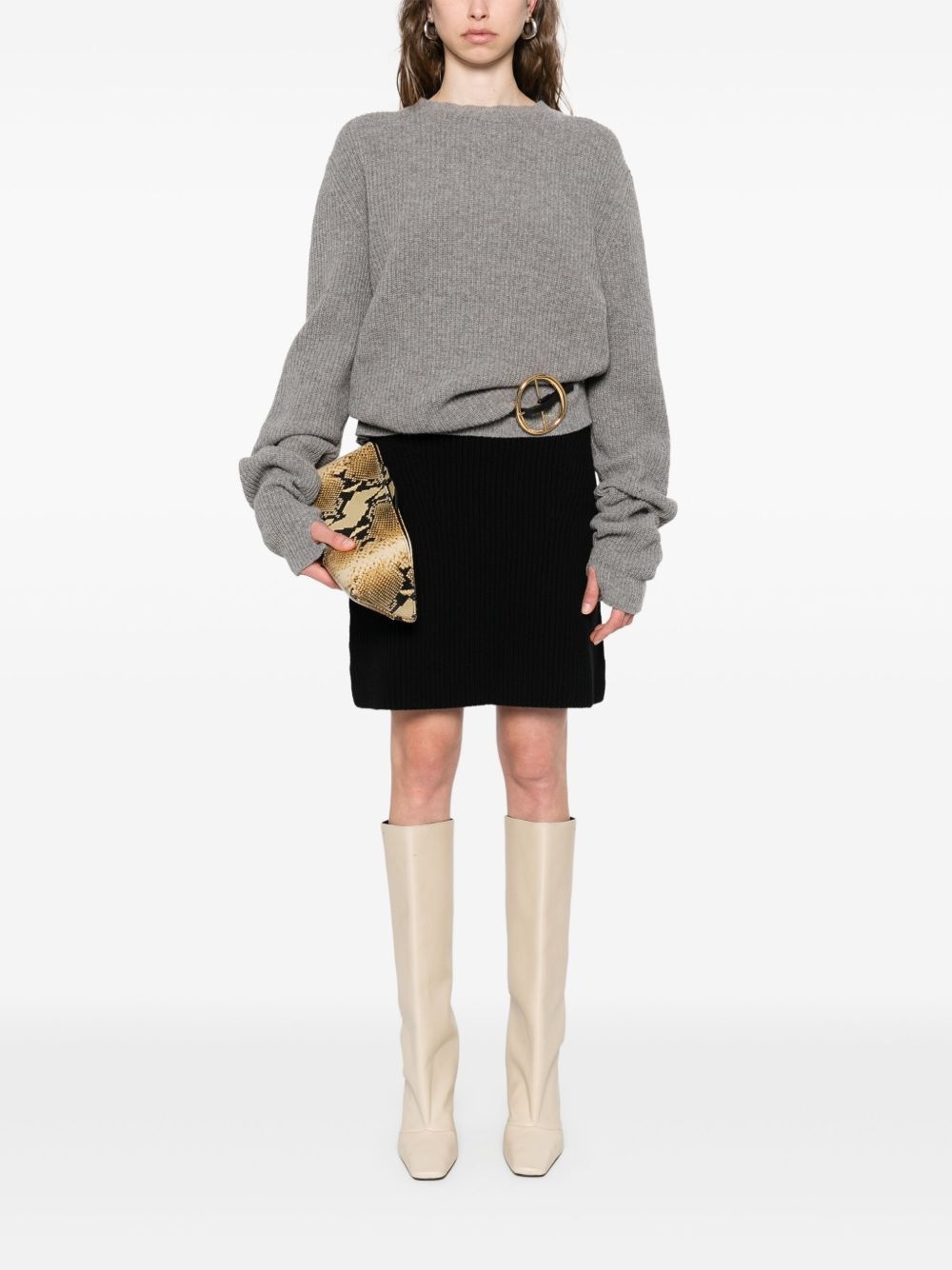 ribbed-knit wool mini skirt - 2