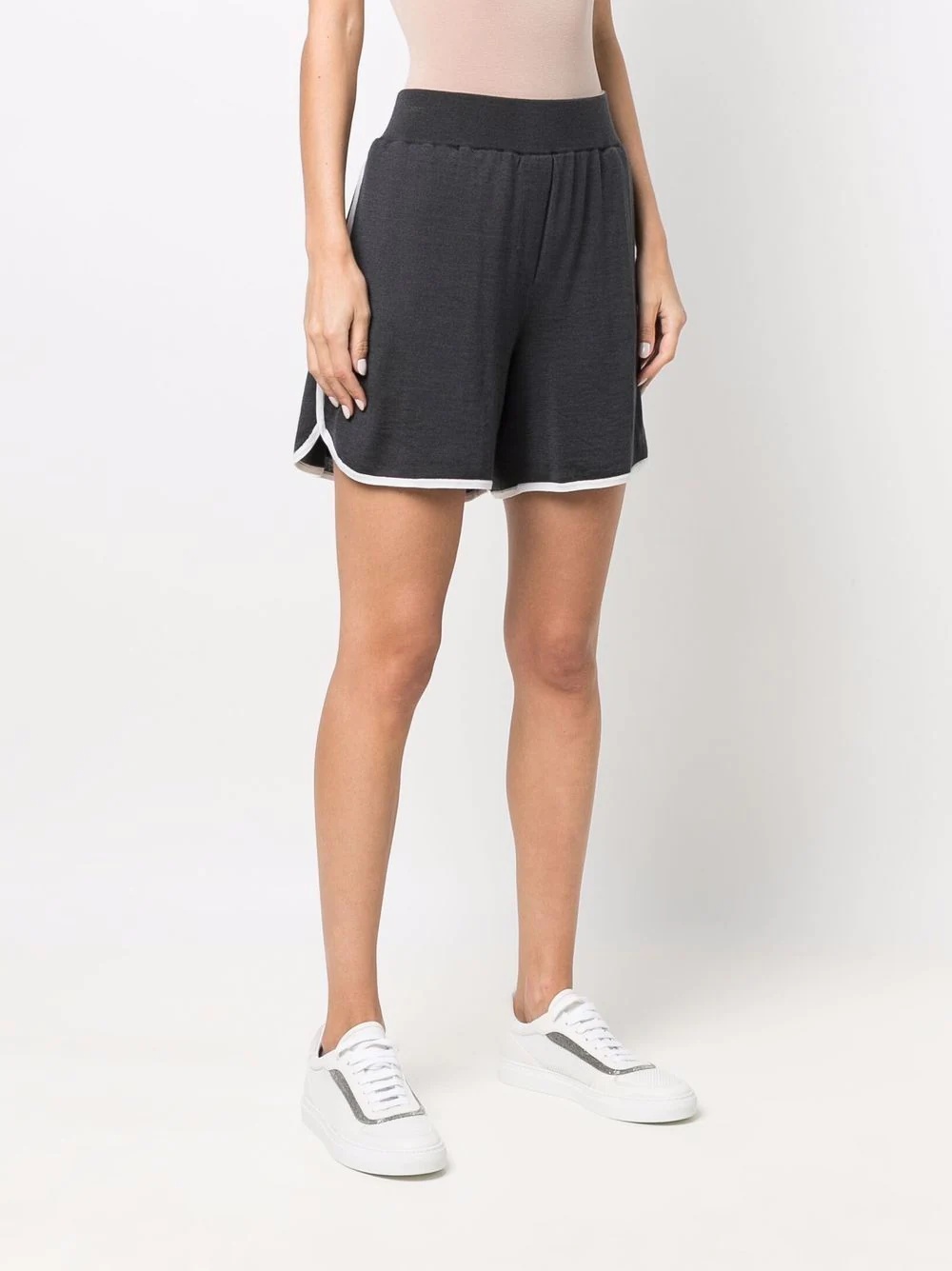 cashmere-blend elastic waist shorts - 3