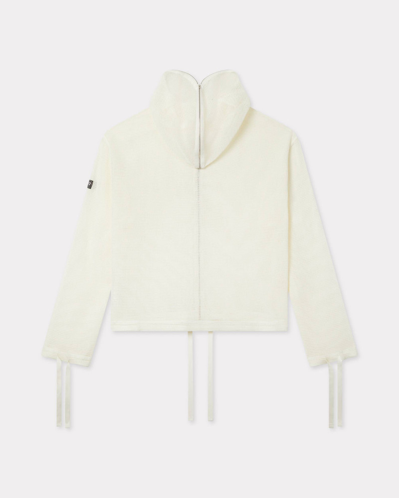 Zip-up hooded sweatshirt in mesh 4