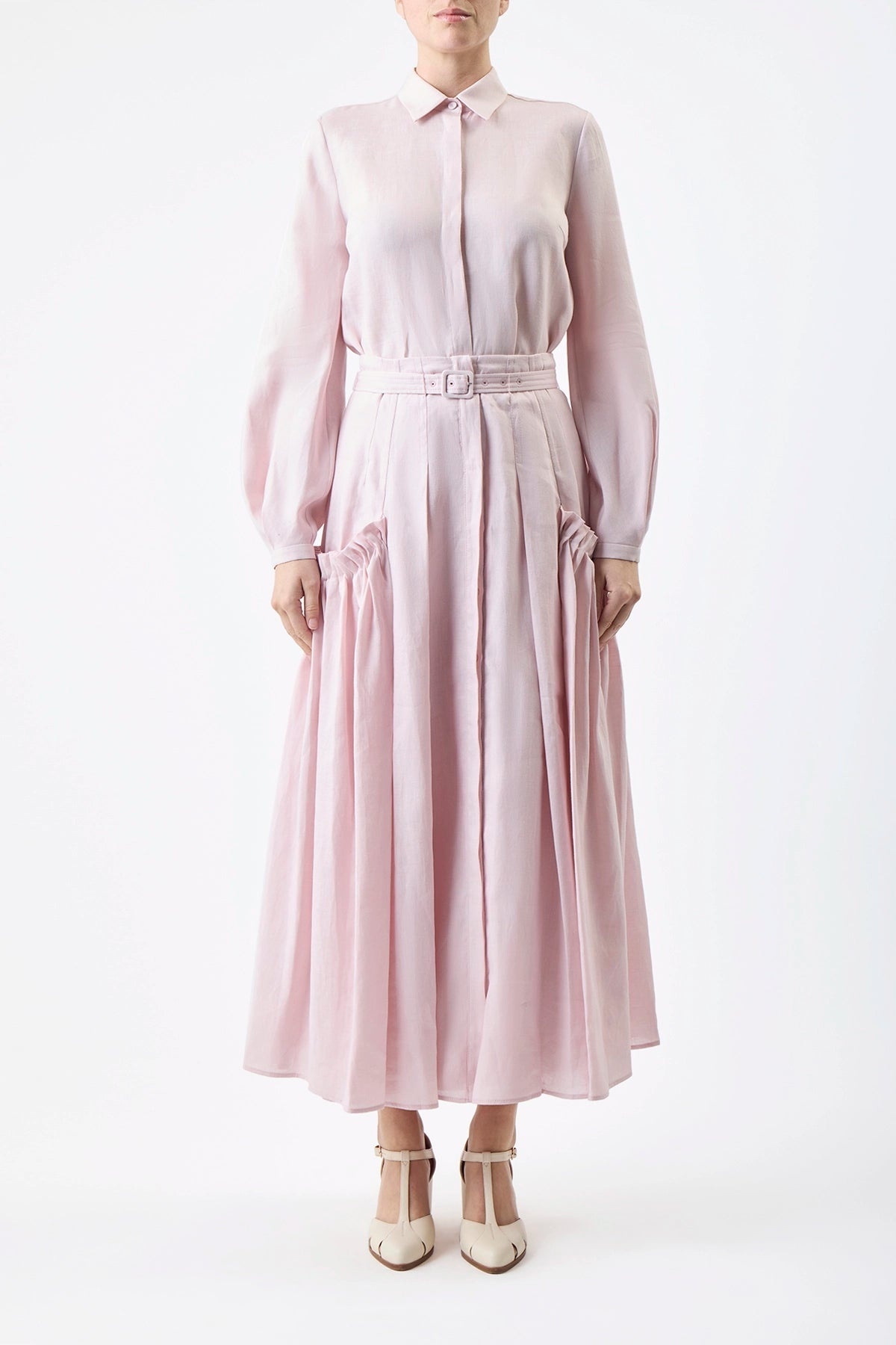 Cyrielle Skirt in Blush Linen - 2