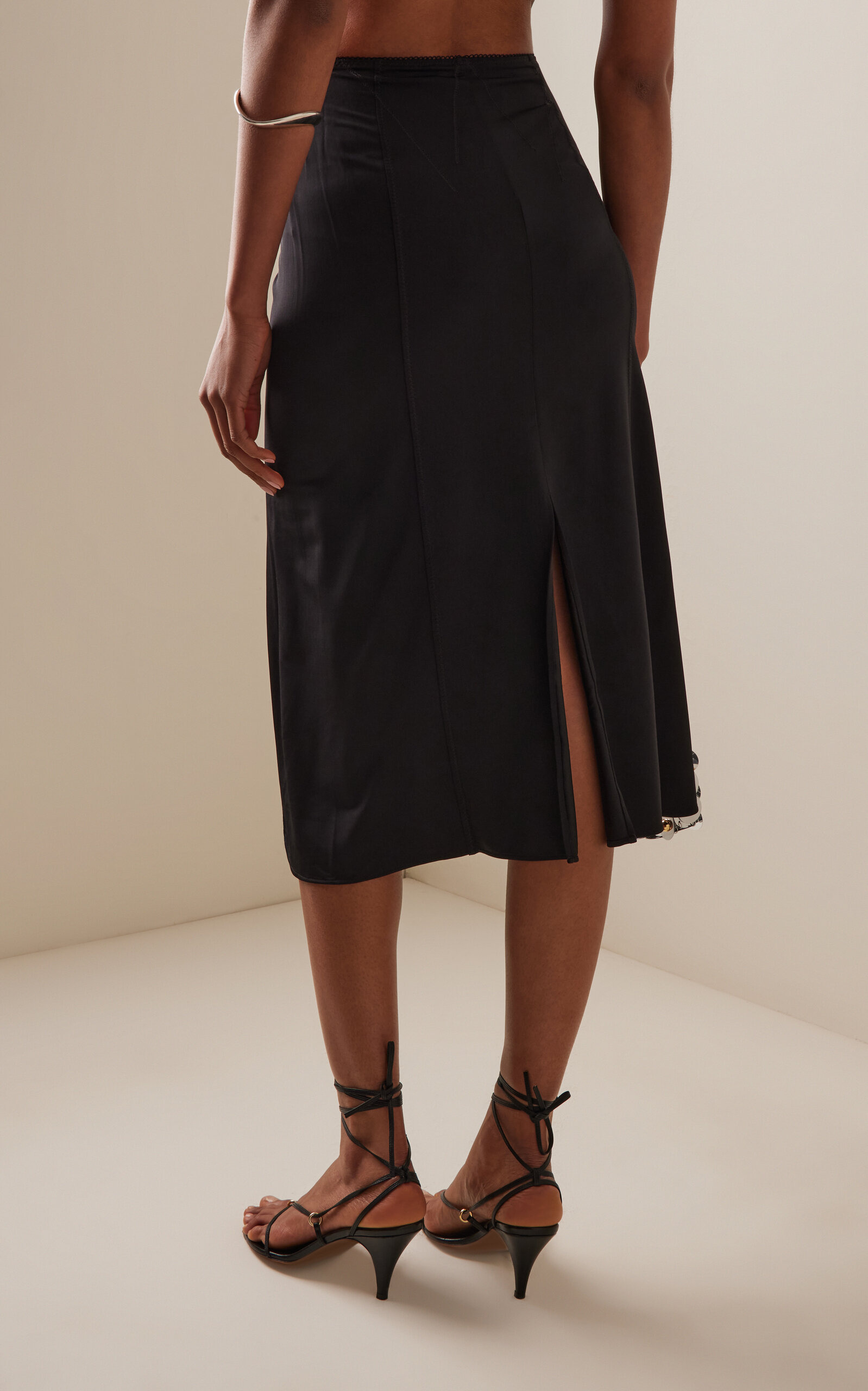 Mid-Rise Midi Skirt black - 4