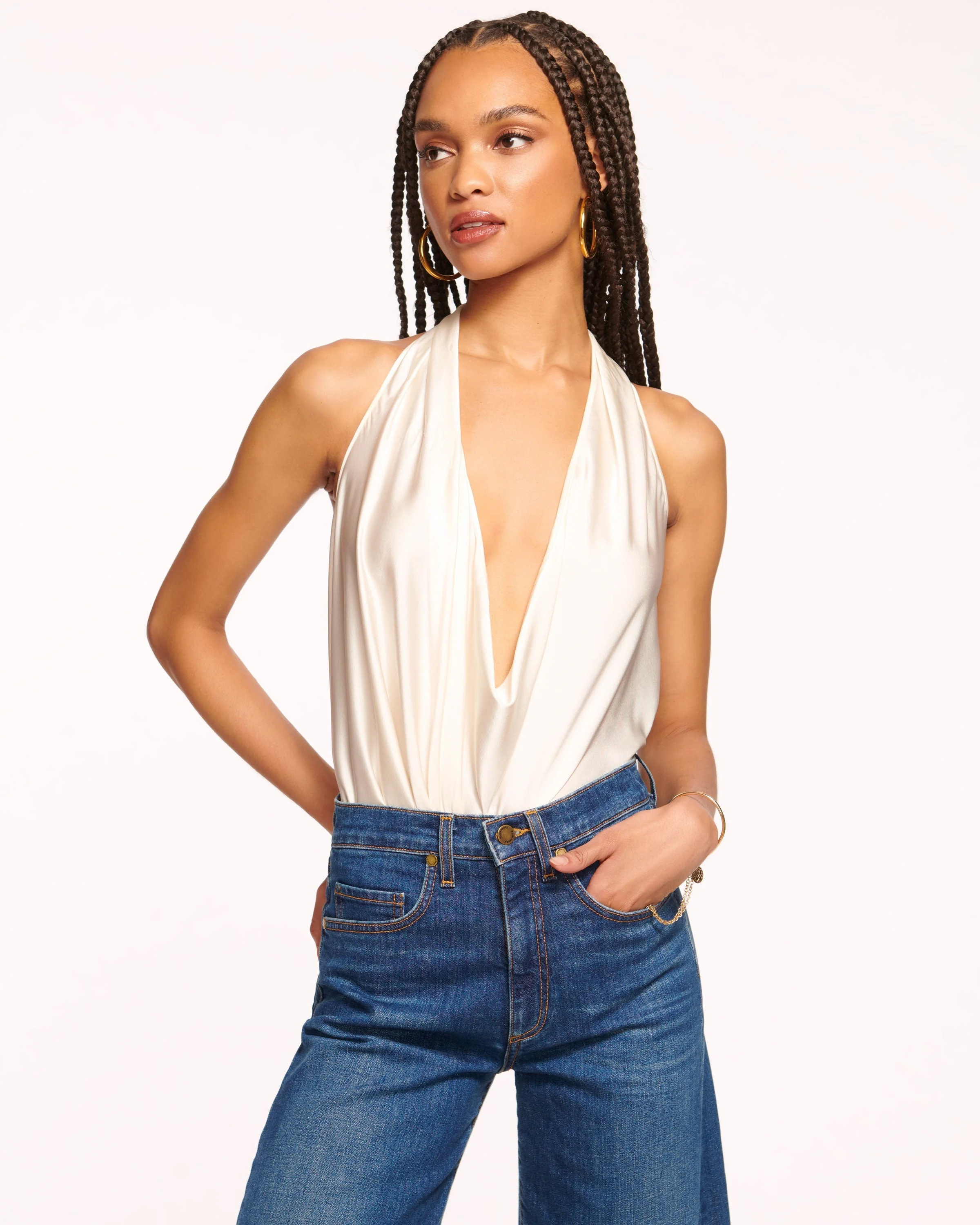 Harriet Silk Halter Tank Top - 1