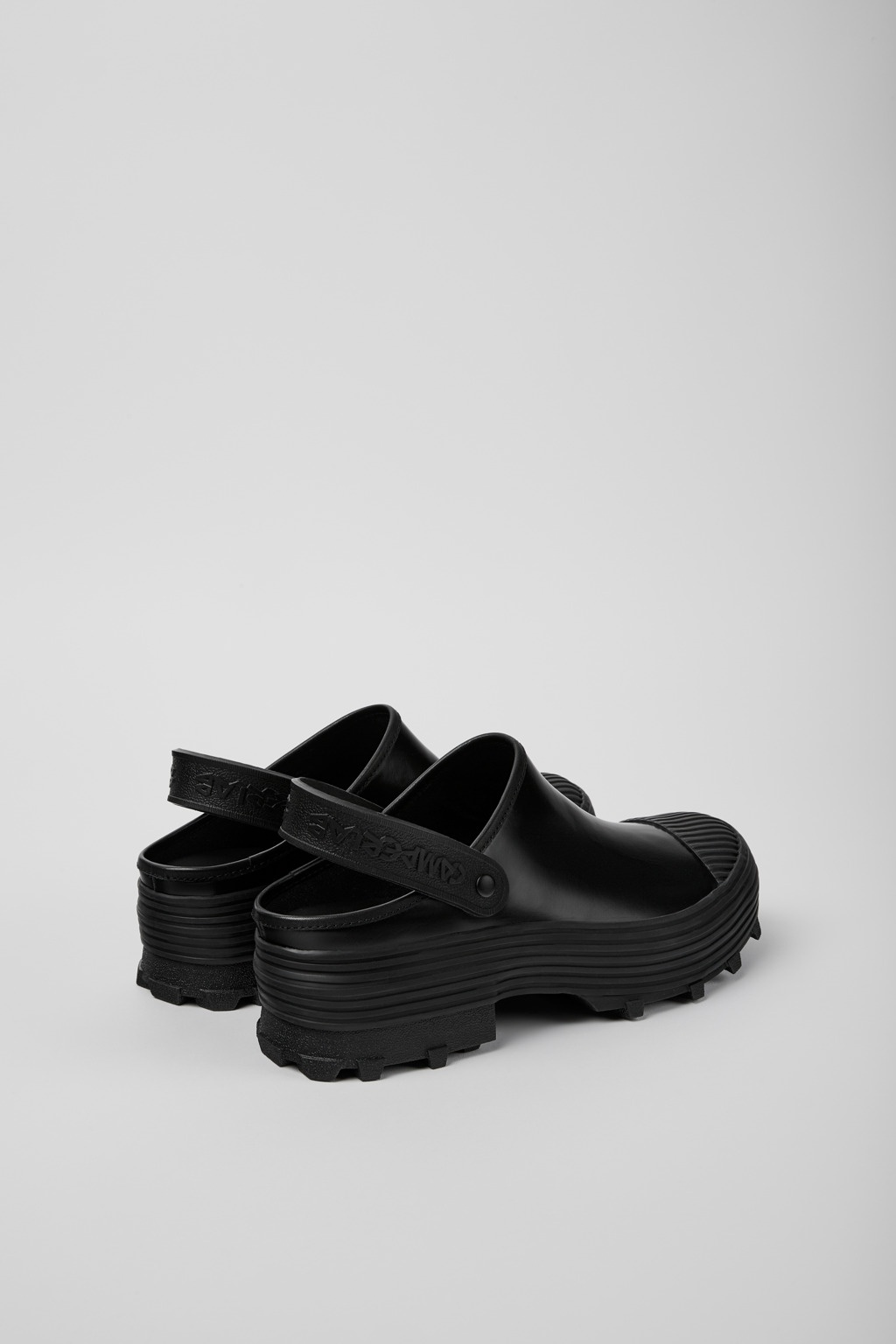 Black Leather Clogs - 3