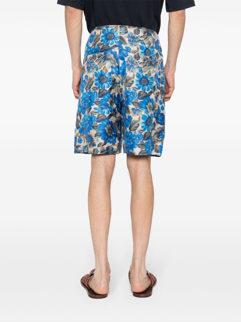 floral-print silk shorts - 4