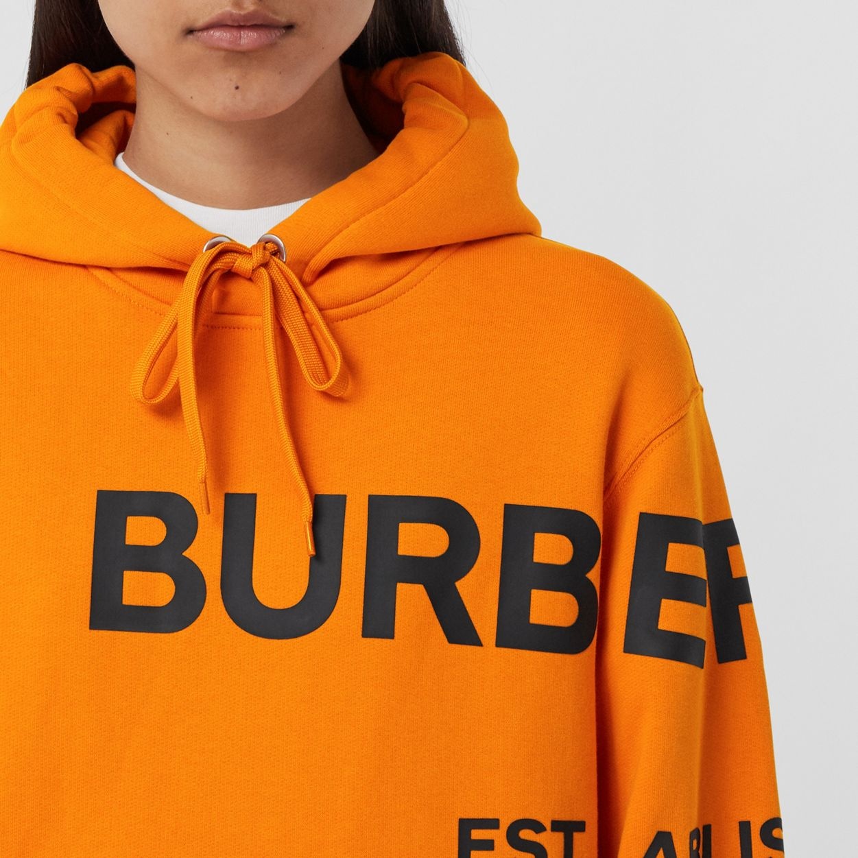 Horseferry print cotton oversized hoodie hotsell