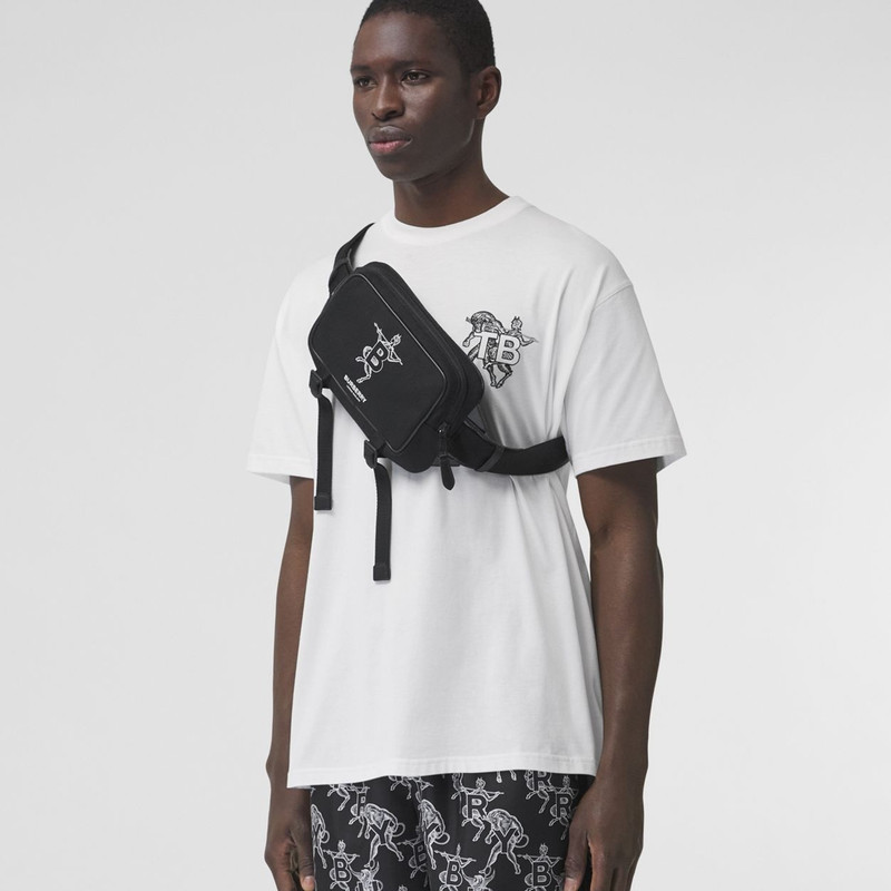 Mythical Alphabet Motif Technical Cotton Bum Bag 3