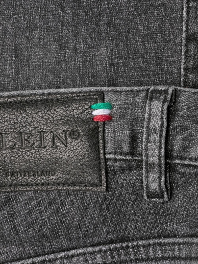 distressed straight-leg denim trousers 7