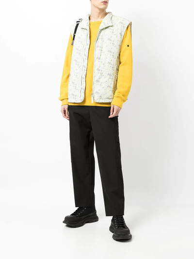 Stone Island Shadow Project abstract-print zip-up padded gilet outlook