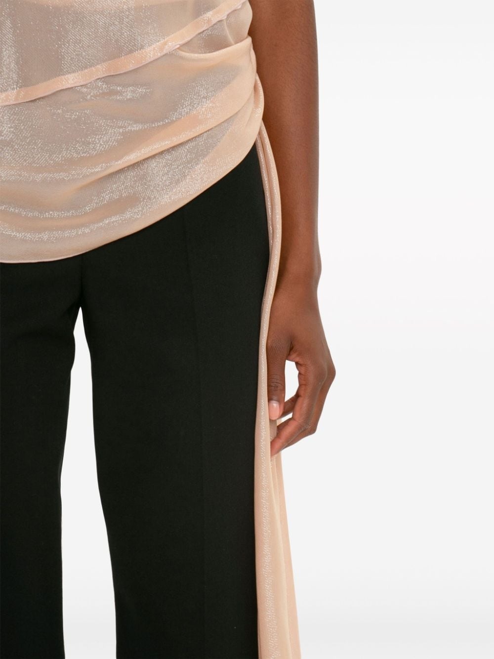 floral-motif lurex top - 5