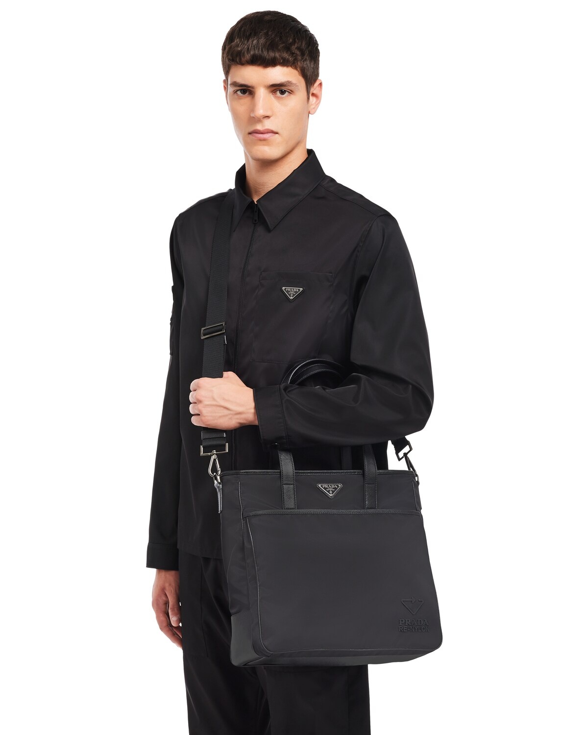 Nylon and Saffiano leather tote - 2