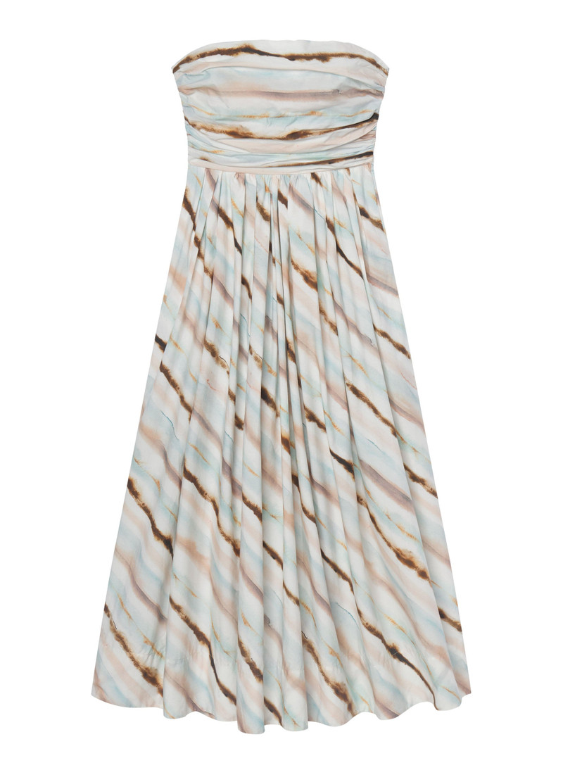 Tara Striped Strapless Midi Dress 1