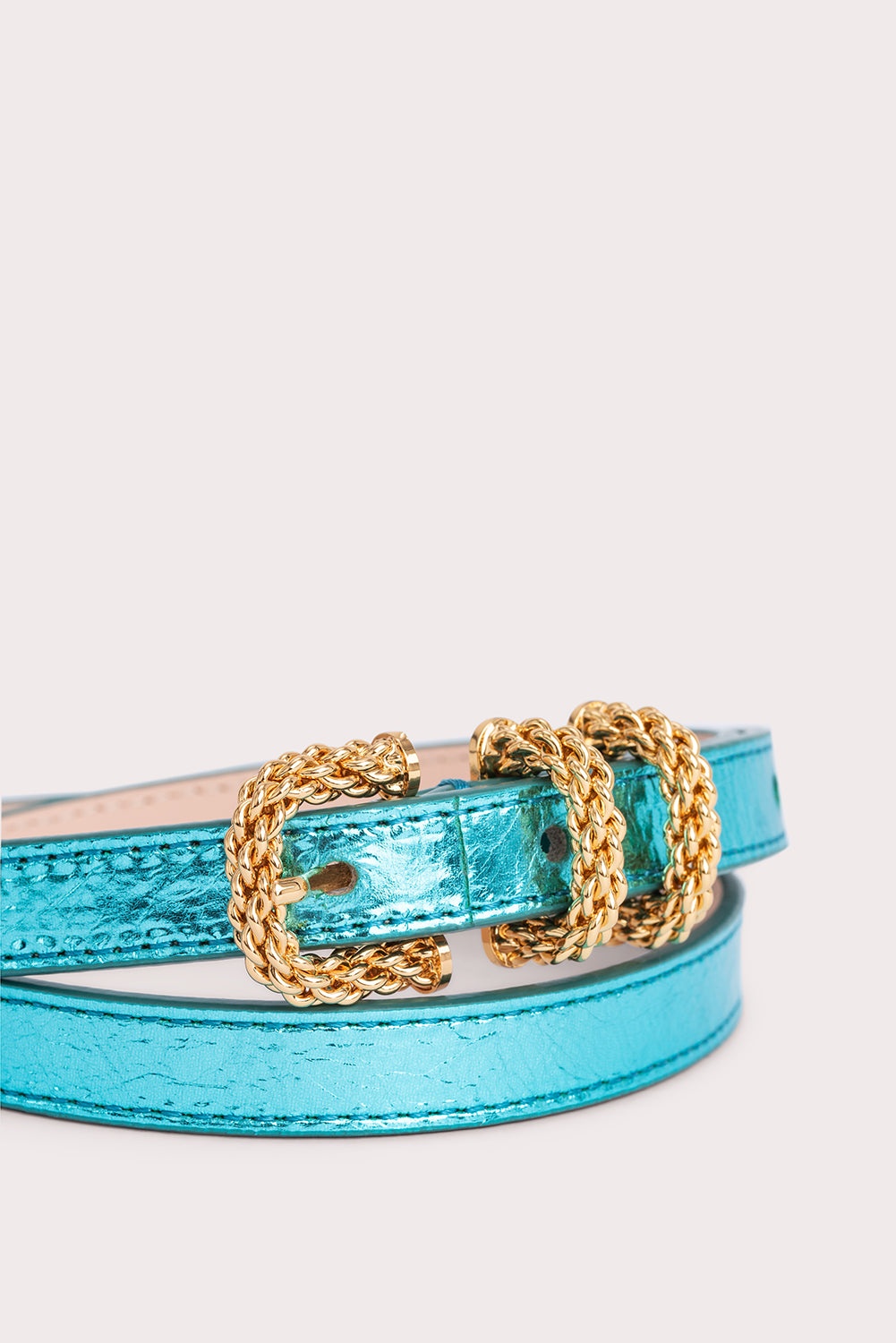 Kat Aquamarine Metallic Leather - 2