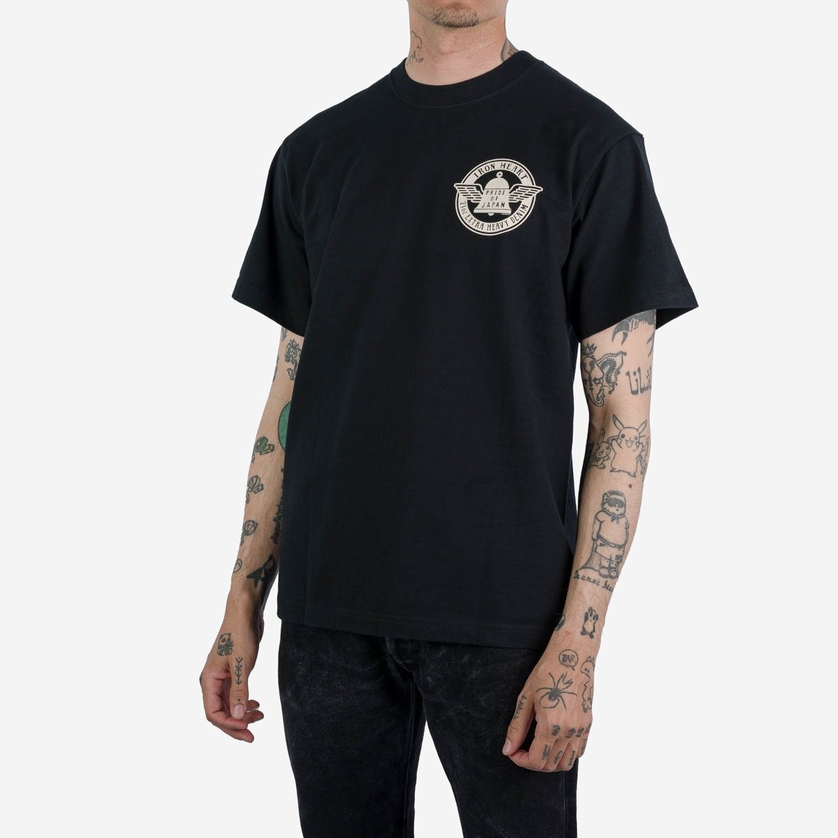 IHPT-2301-BLK 7.5oz Printed Loopwheel Crew Neck T-Shirt - Black - 2