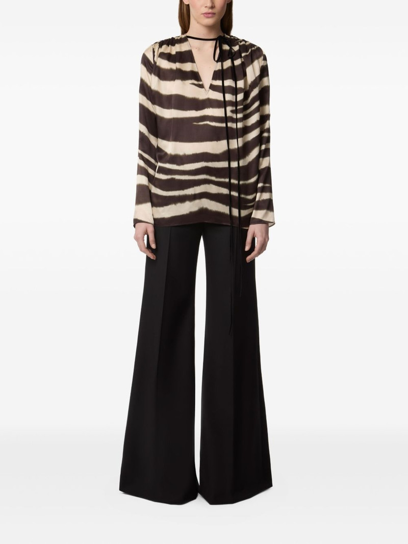NINA RICCI zebra-print V-neck top outlook