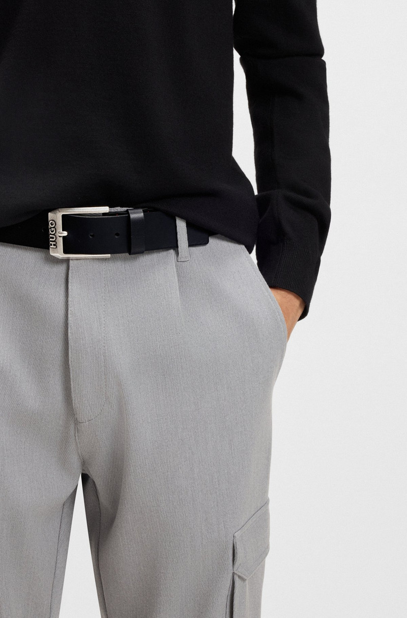 HUGO LOGO-BUCKLE BELT IN LEATHER outlook