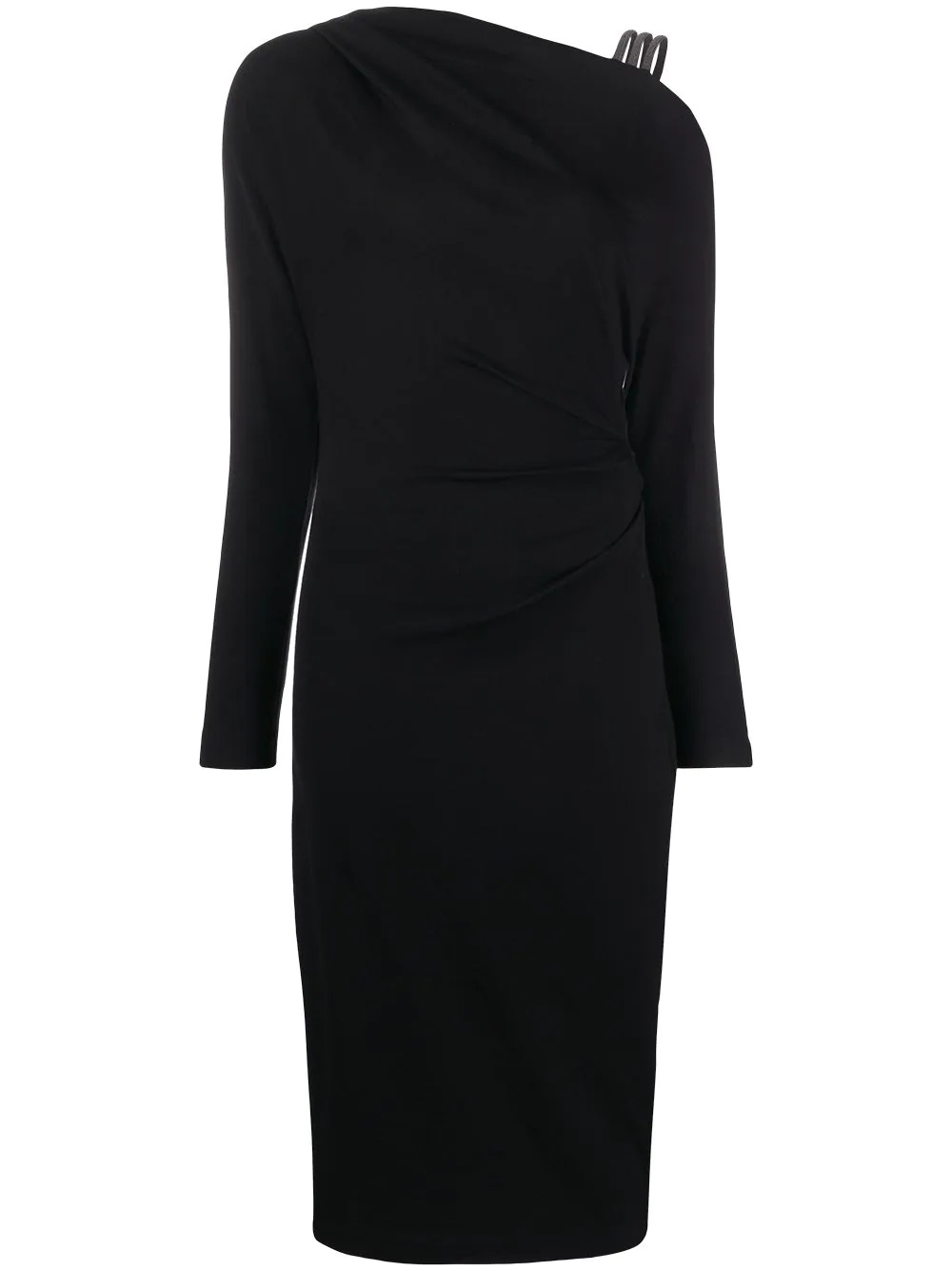 asymmetric neck dress - 1