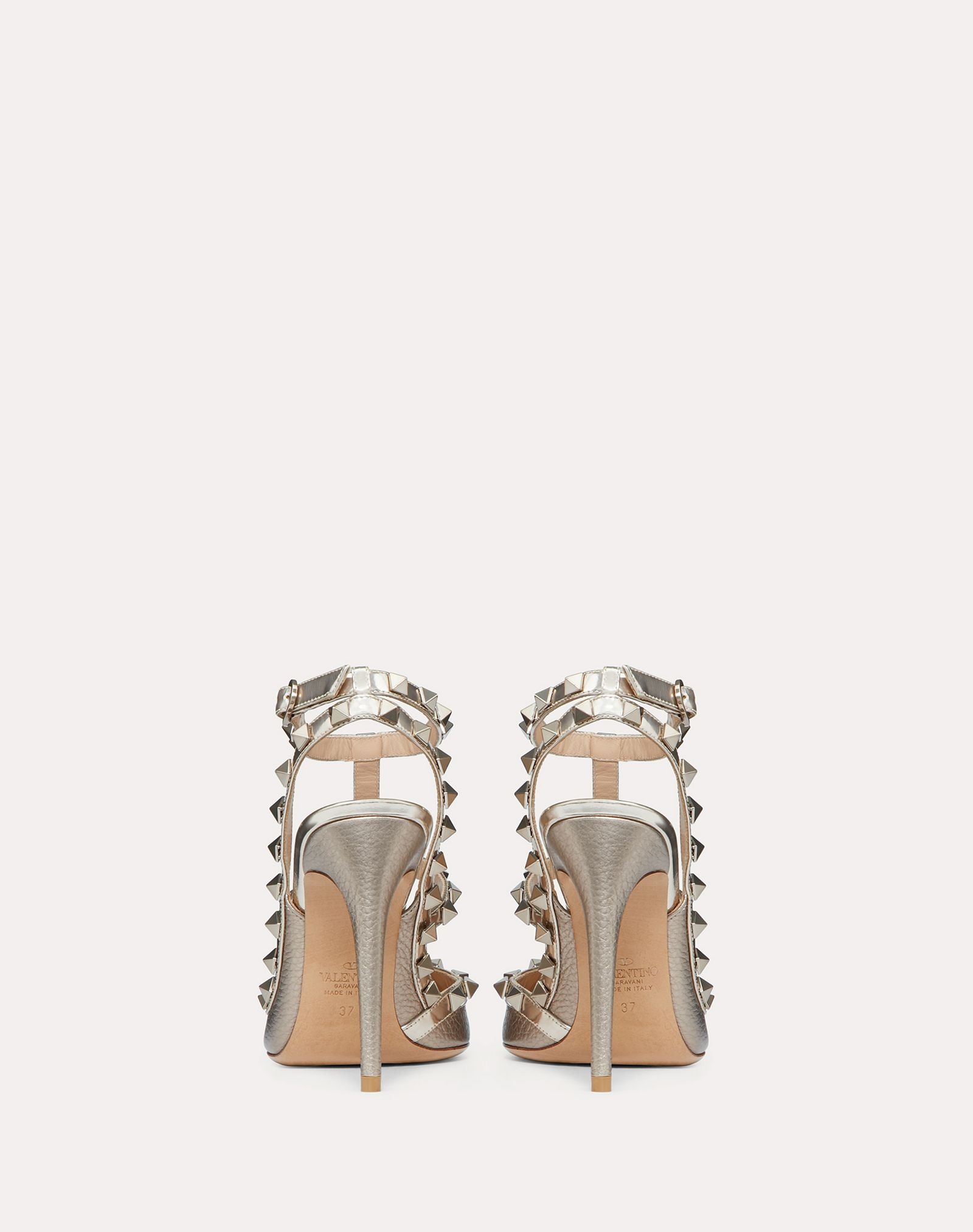 Rockstud Metallic Ankle Strap Pump 100 mm - 3