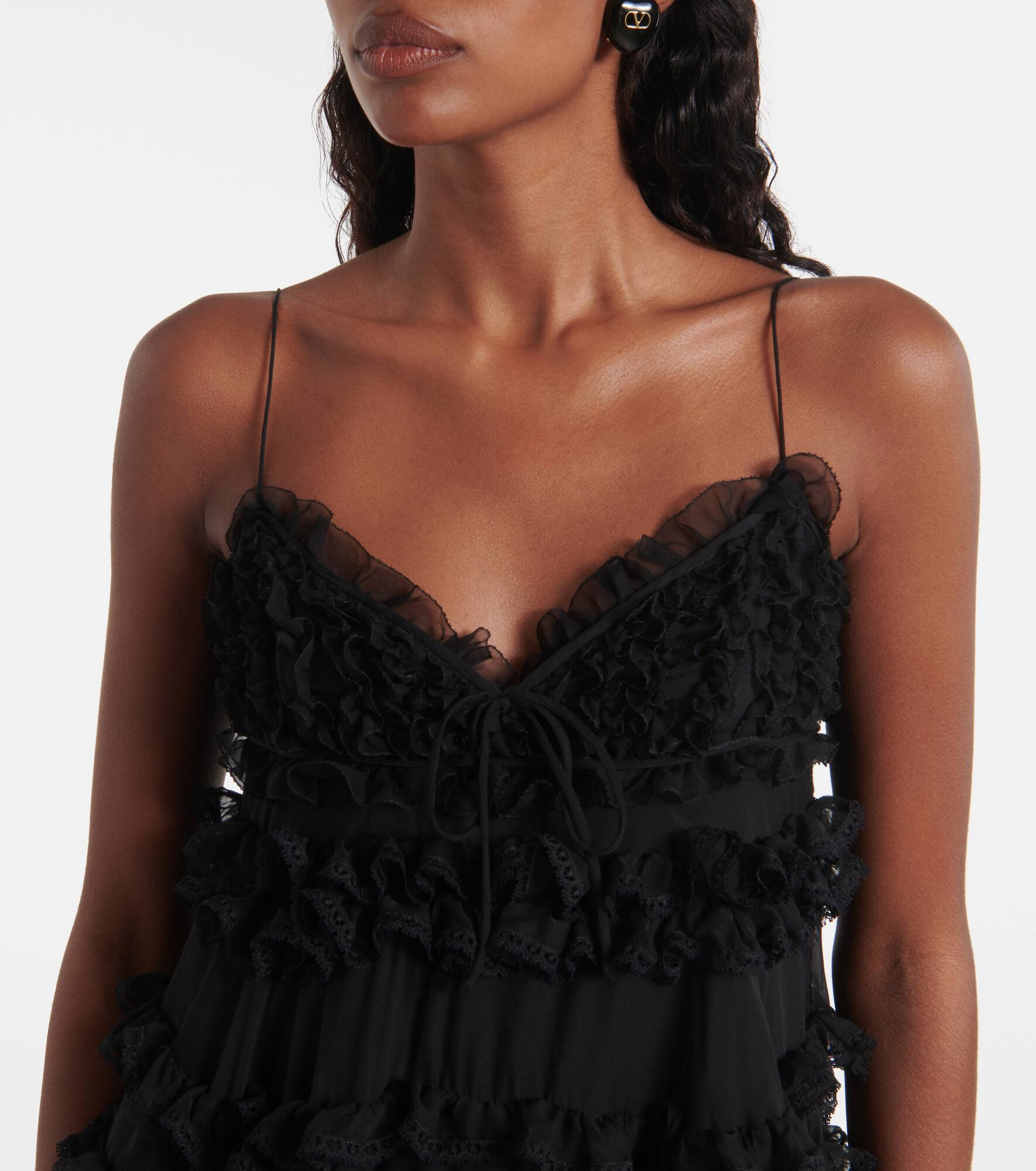 Tiered silk tulle minidress - 4