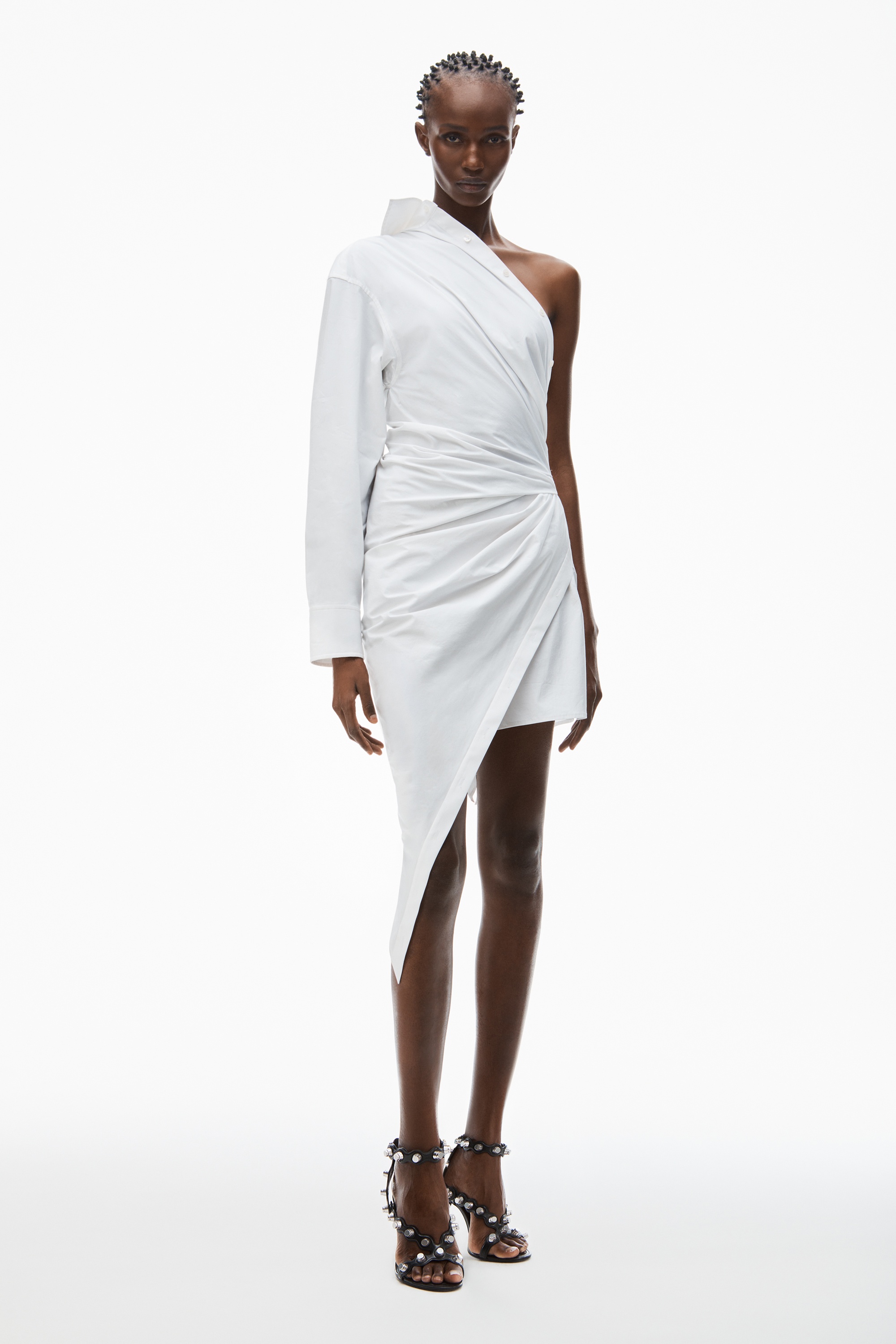 tailored asymmetric midi dress - 2