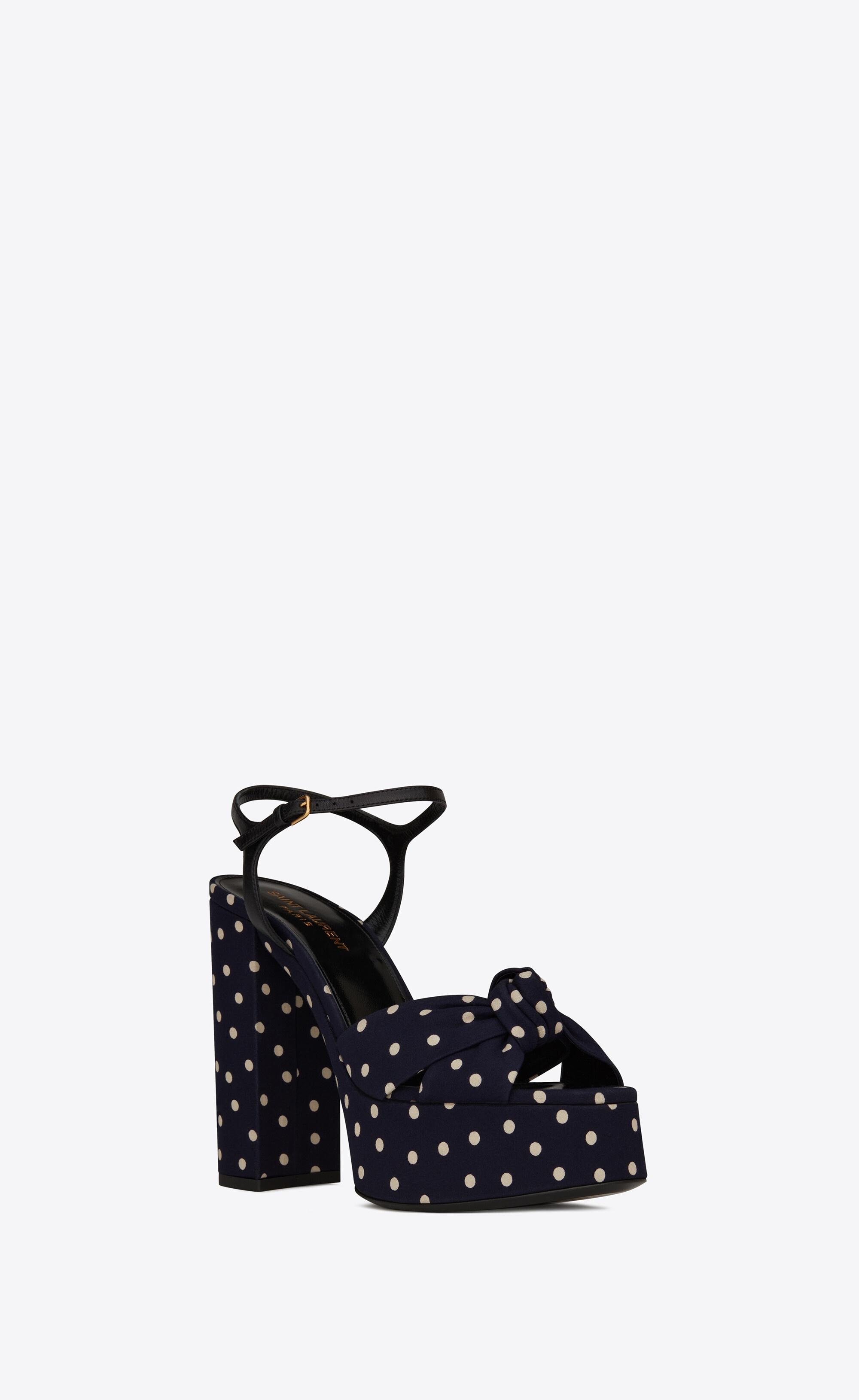 bianca sandals in polka-dot canvas and smooth leather - 6