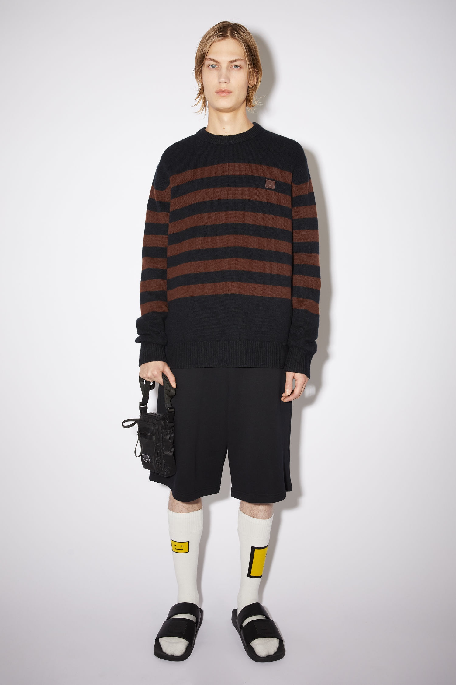 Striped Face sweater - Black/brown - 2