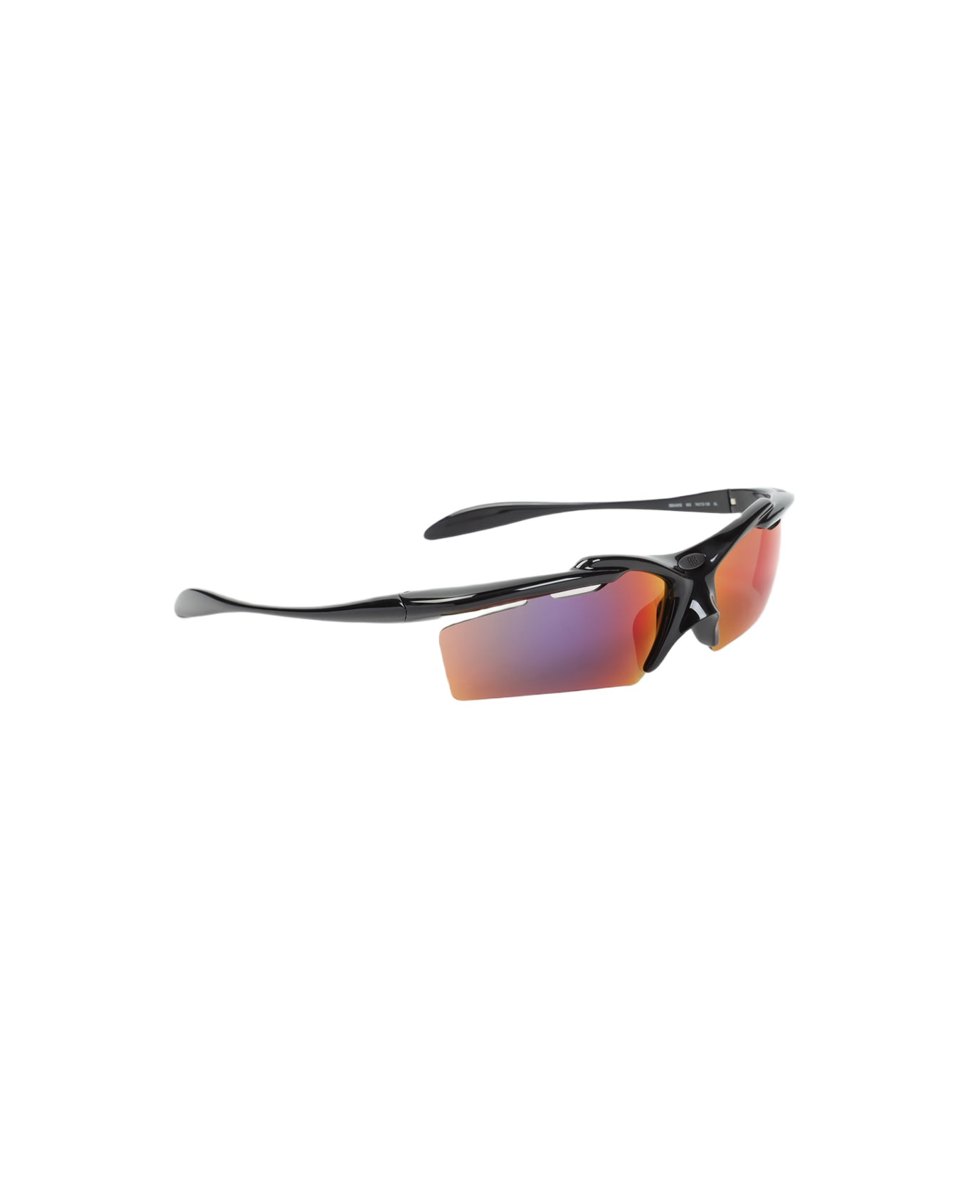 Black Acetate Turbo Rectangle Sunglasses - 1