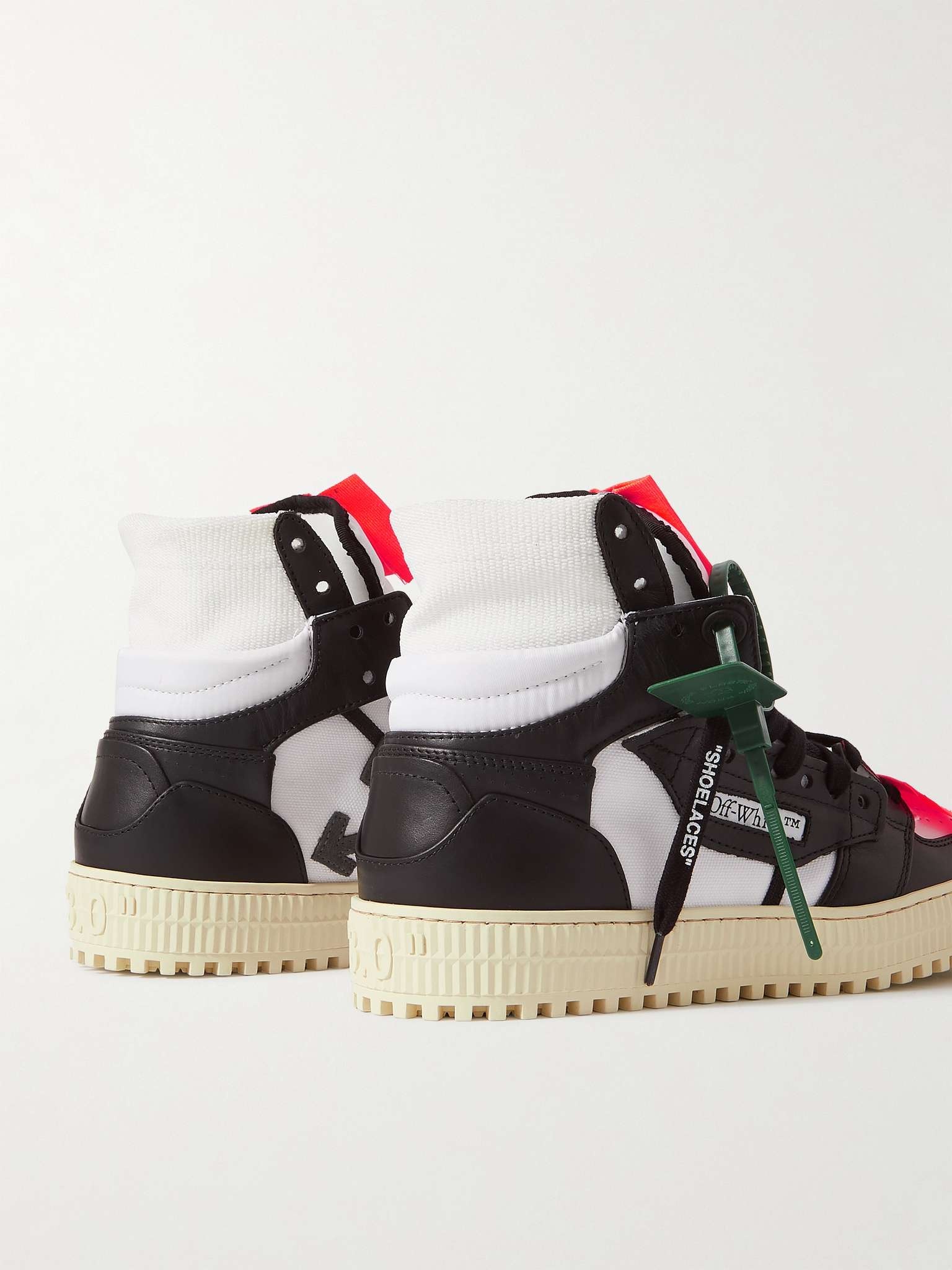 3.0 Off-Court Leather and Canvas High-Top Sneakers - 5