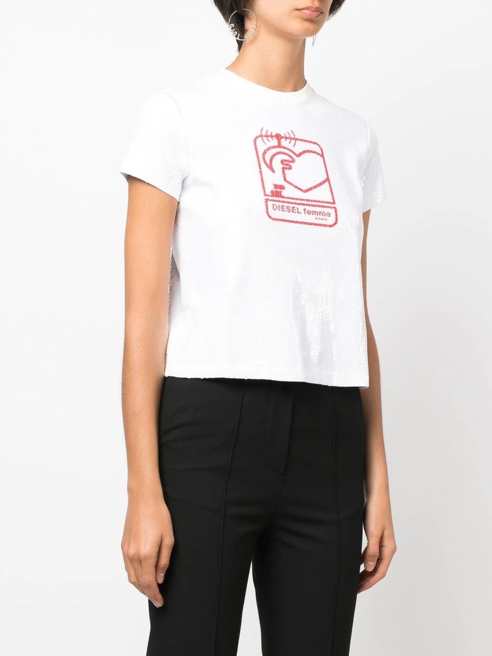sequin-embellished logo-print T-shirt - 3